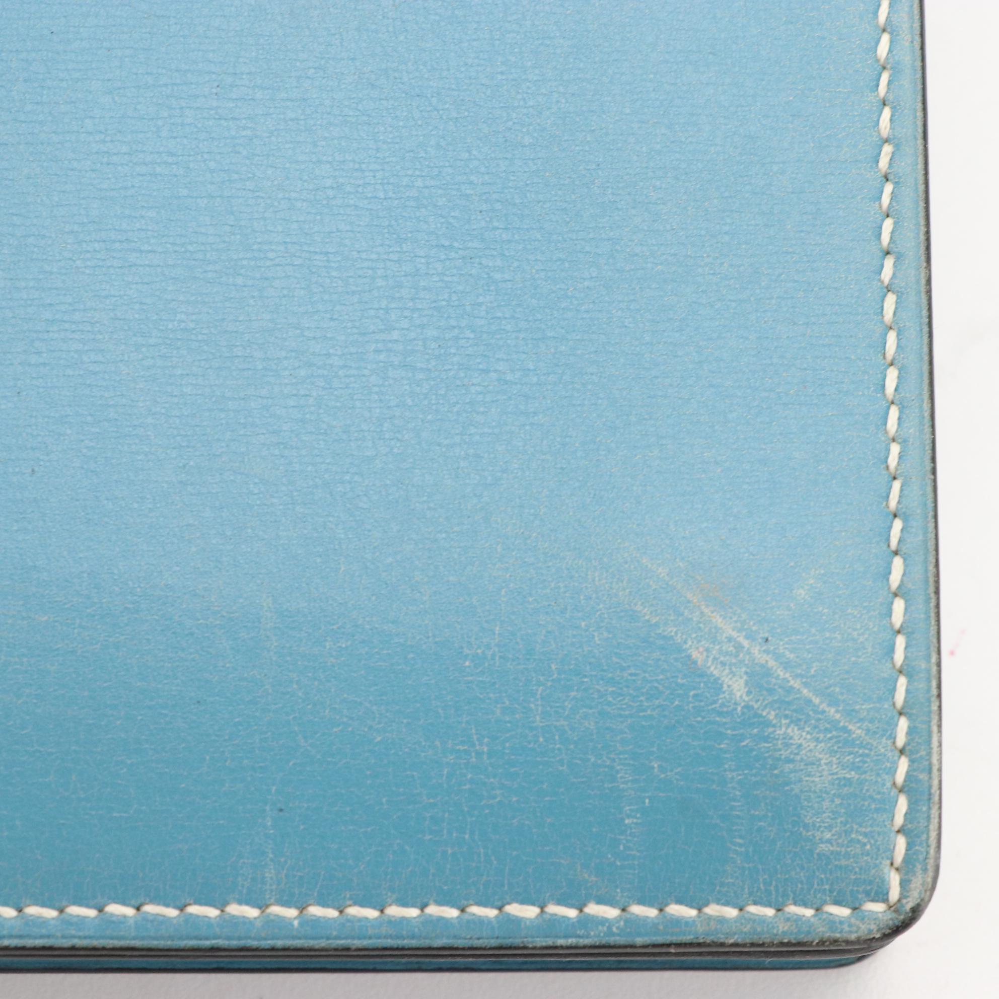 Hermès Kelly Depeches 38 Briefcase in Blue Jean Gulliver Leather