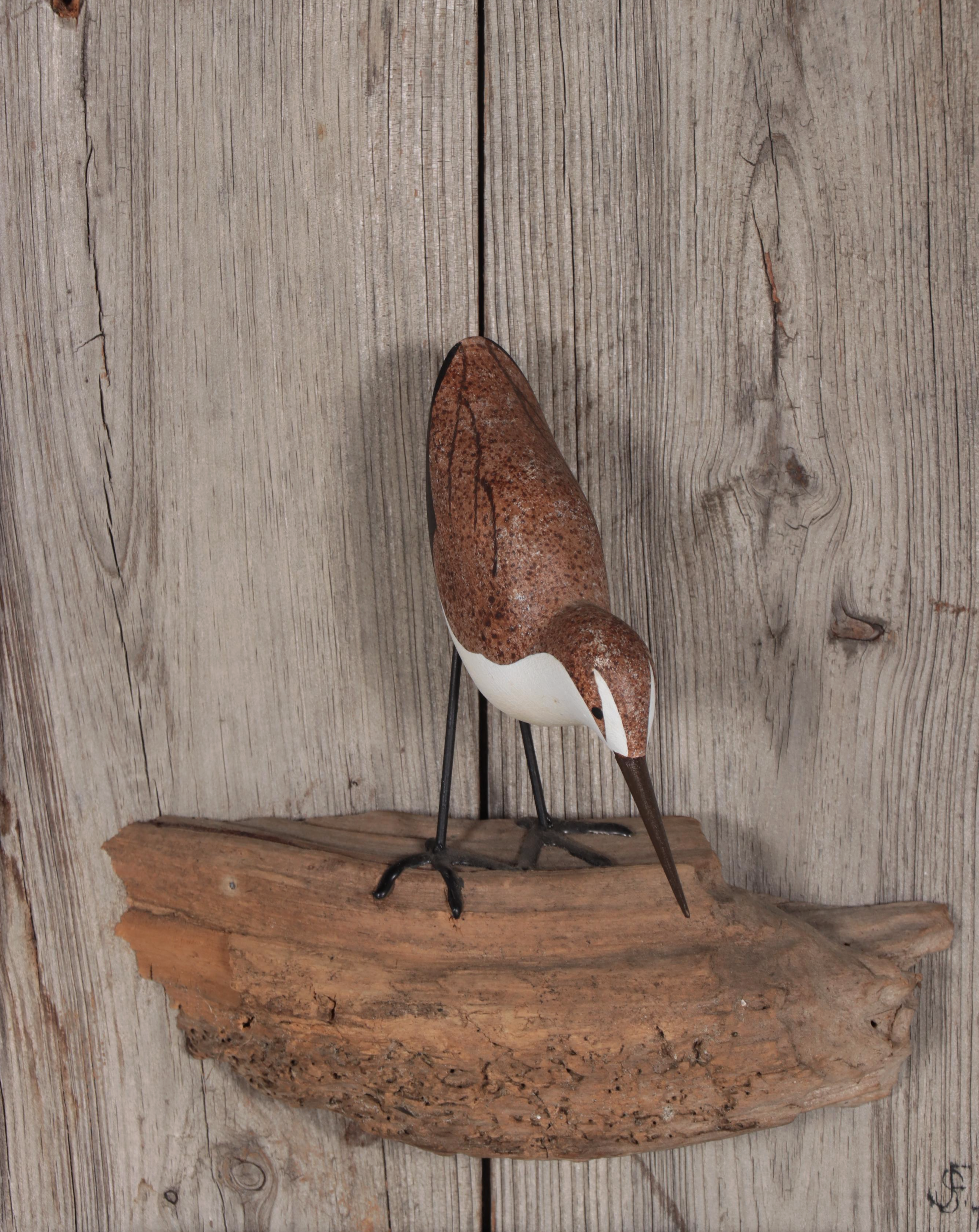 Sue Fulcher & Joe Fulcher Jr. Hand-Carved Wood Sculpture of Bird, 1977