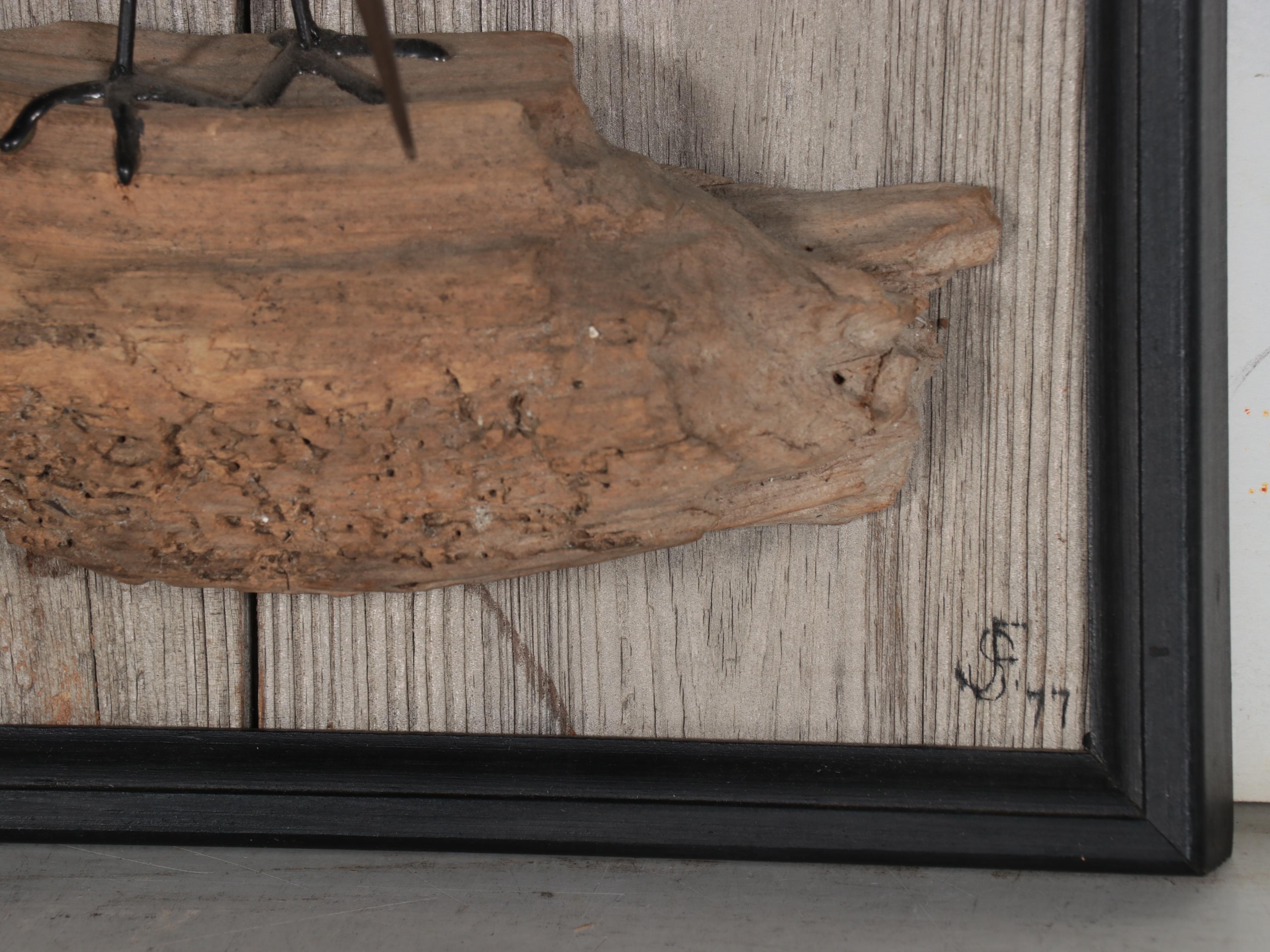 Sue Fulcher & Joe Fulcher Jr. Hand-Carved Wood Sculpture of Bird, 1977