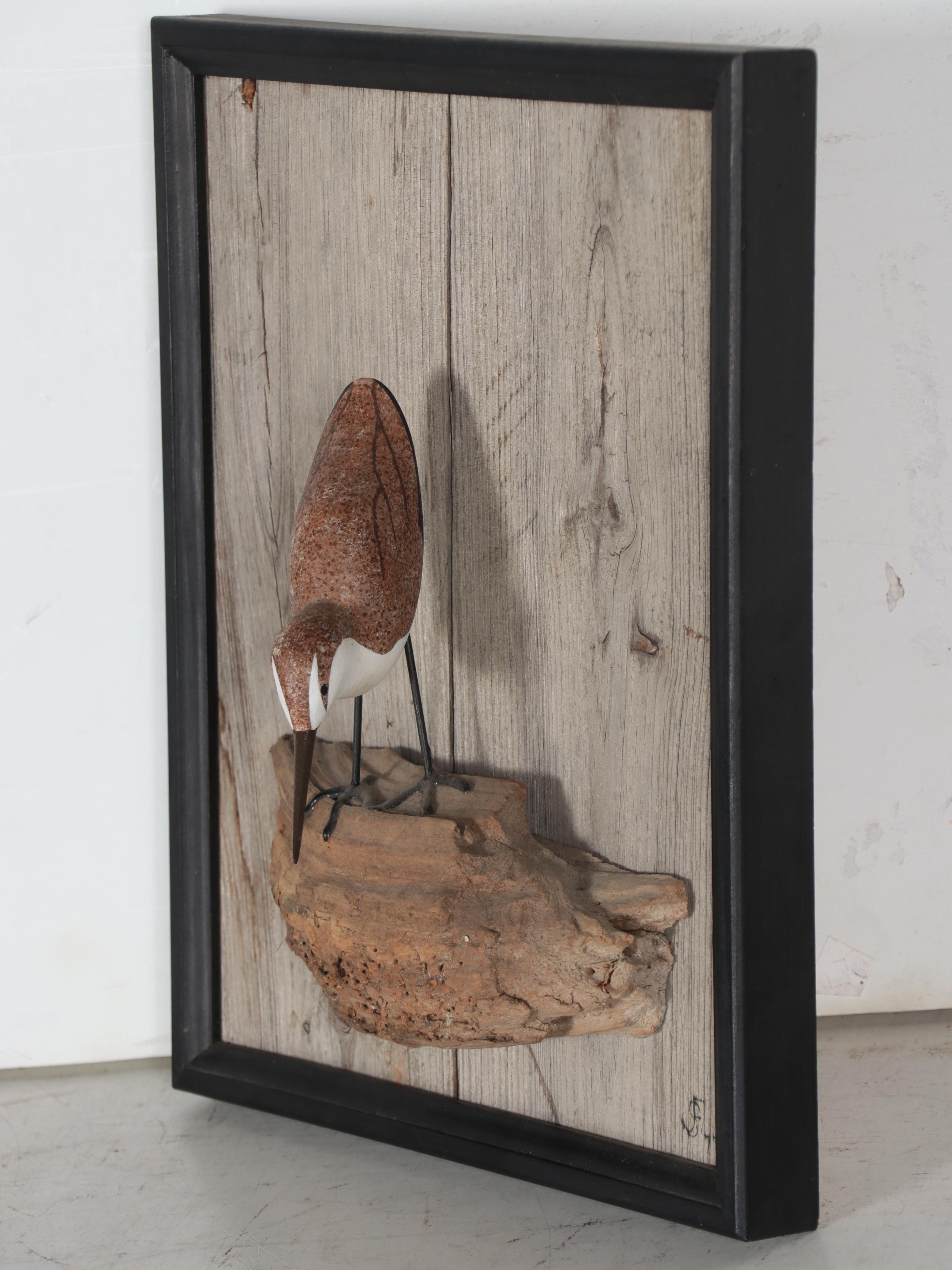 Sue Fulcher & Joe Fulcher Jr. Hand-Carved Wood Sculpture of Bird, 1977