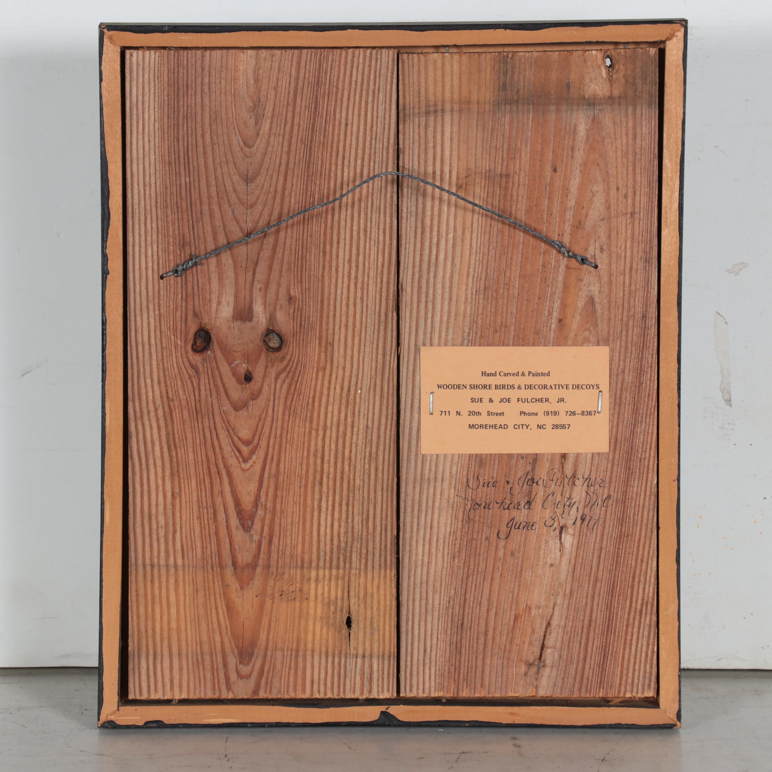 Sue Fulcher & Joe Fulcher Jr. Hand-Carved Wood Sculpture of Bird, 1977