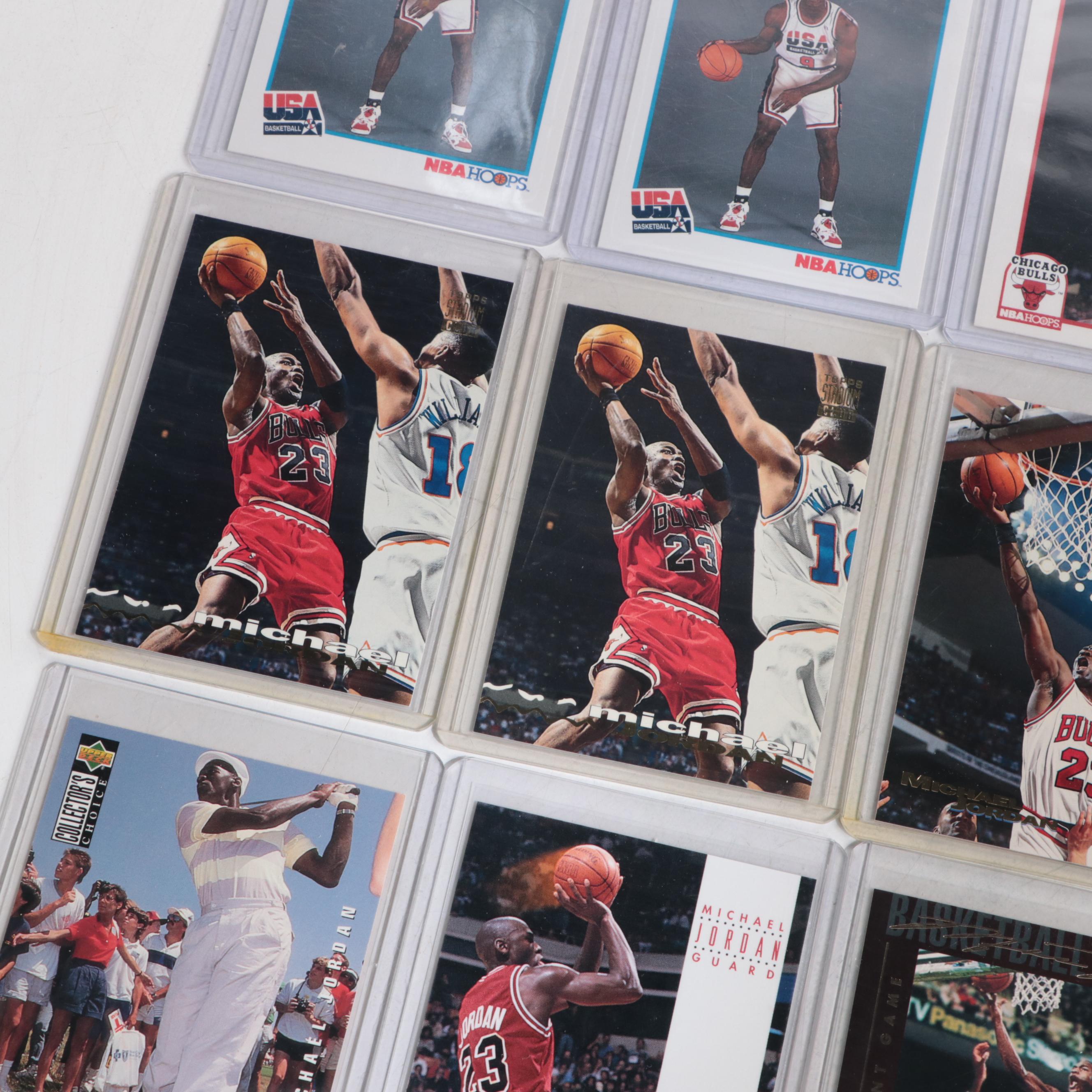 1991 Upper Deck Graded PSA with More Michael Jordan Cards and Bulls Hats