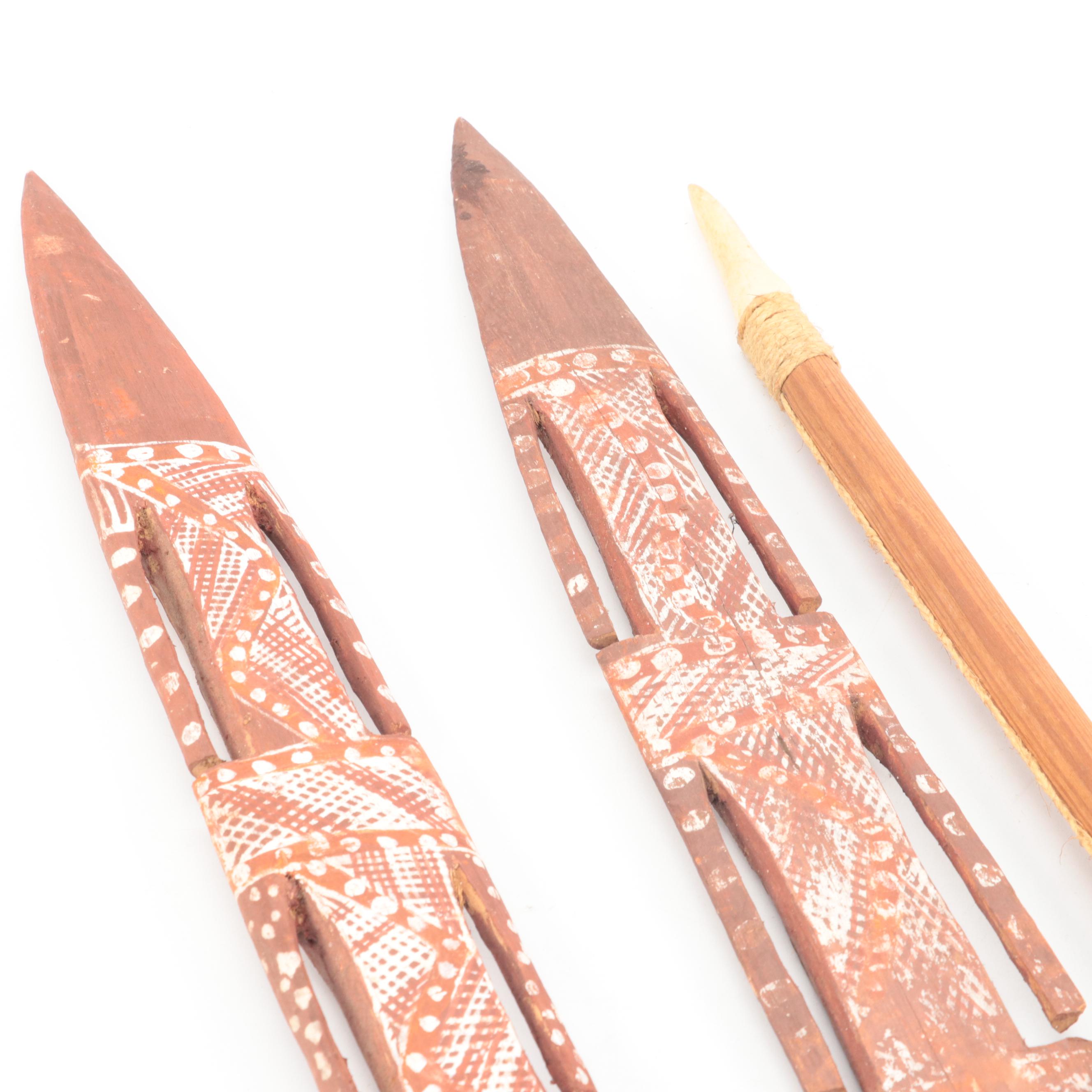 Aboriginal Style Carved Spear Throwers
