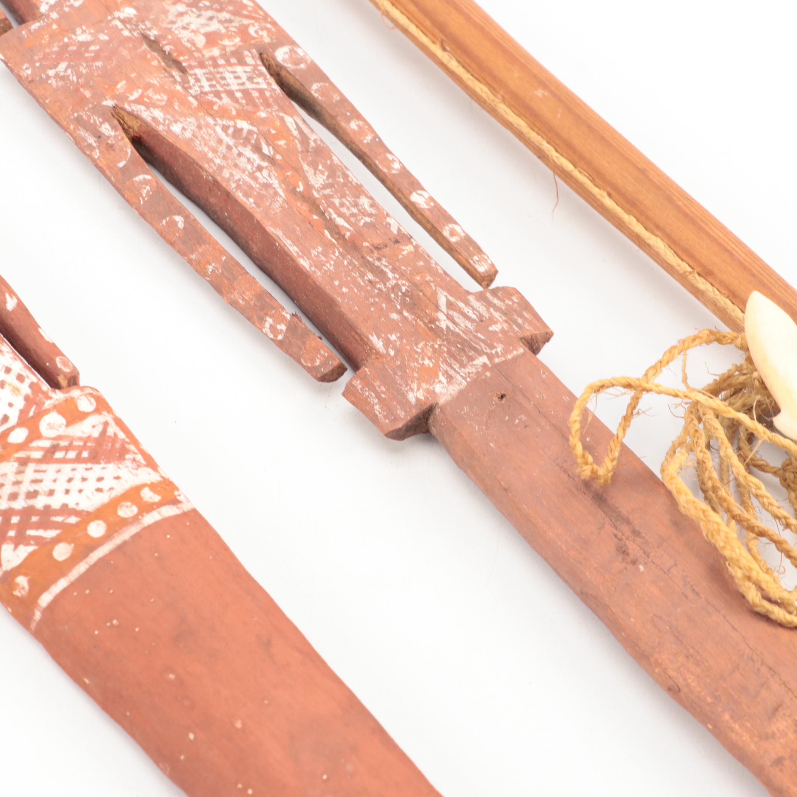 Aboriginal Style Carved Spear Throwers