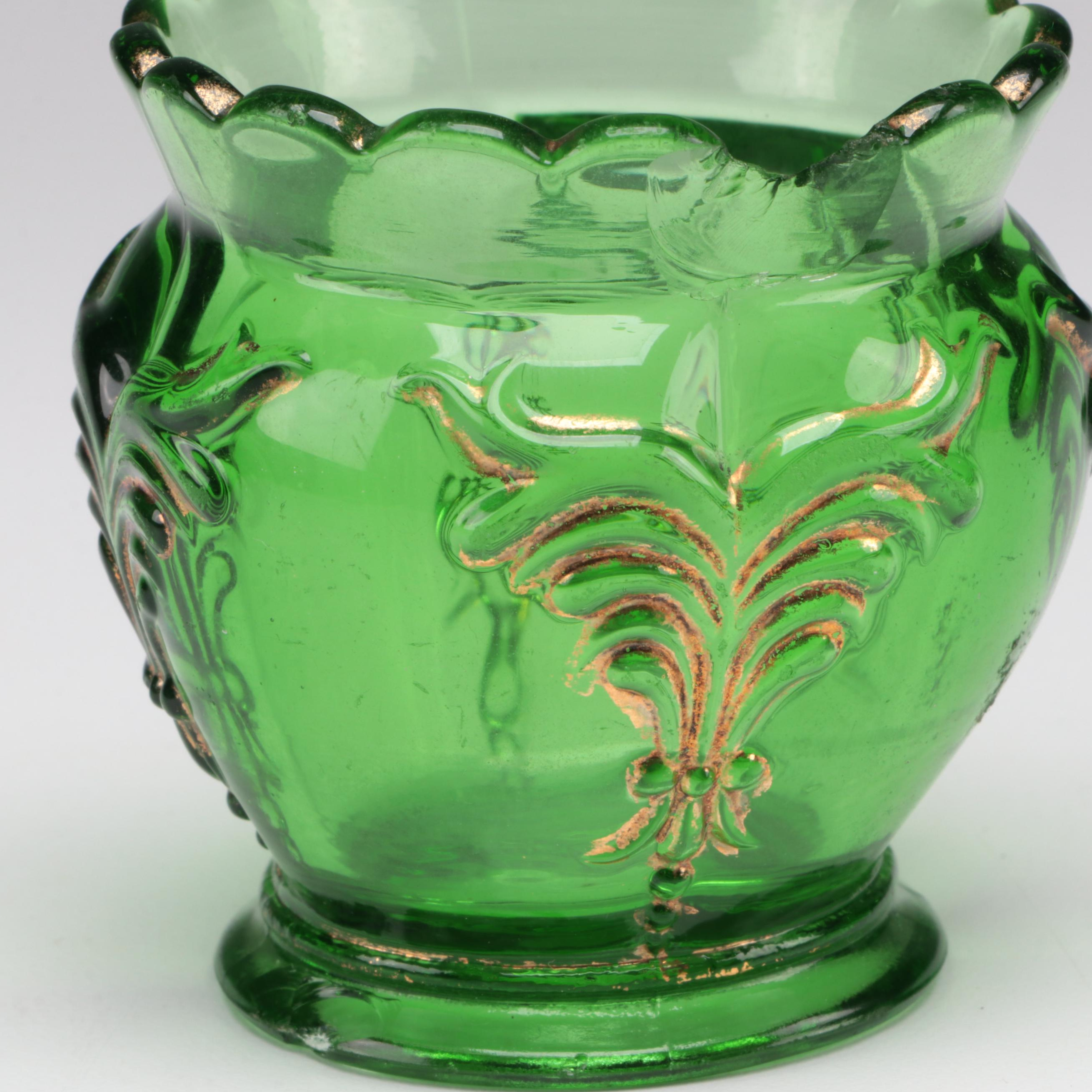 Heisey Custard Glass and Other "Scrolled Wing" Toothpick Holders