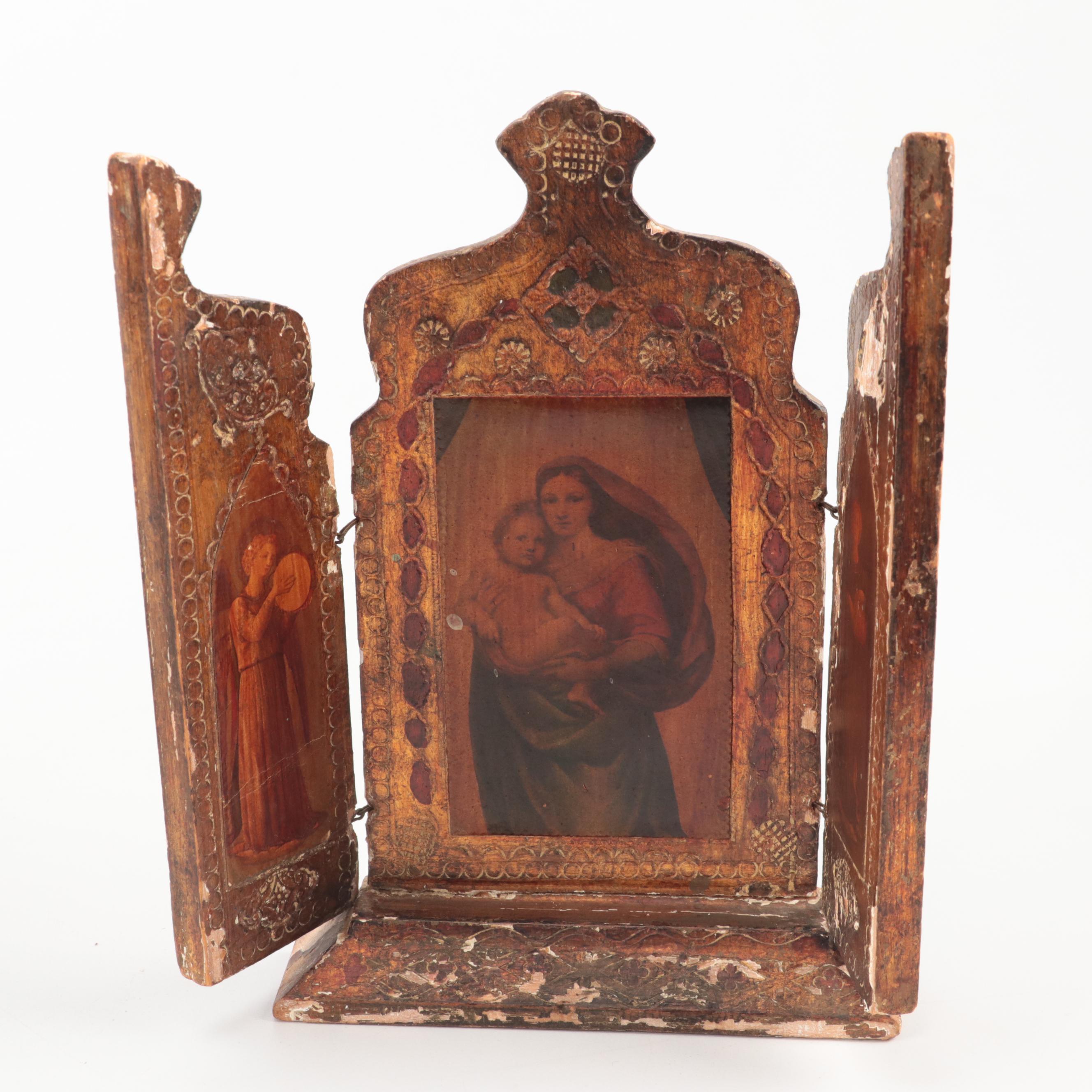 Chromolithograph Christian Retablo and More