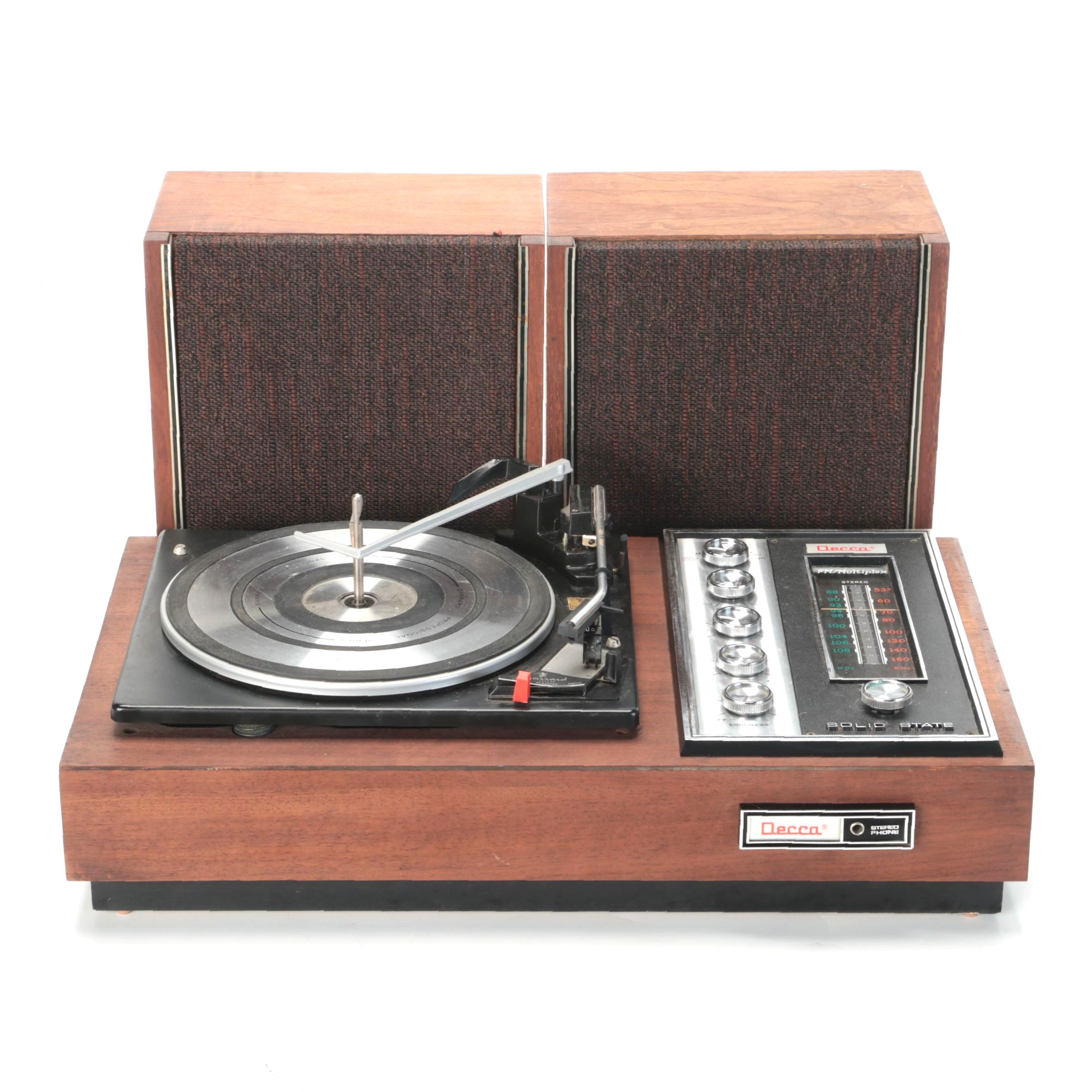 Decca Stereophonic Radio and Garrard Combination Record Player With Loudspeakers