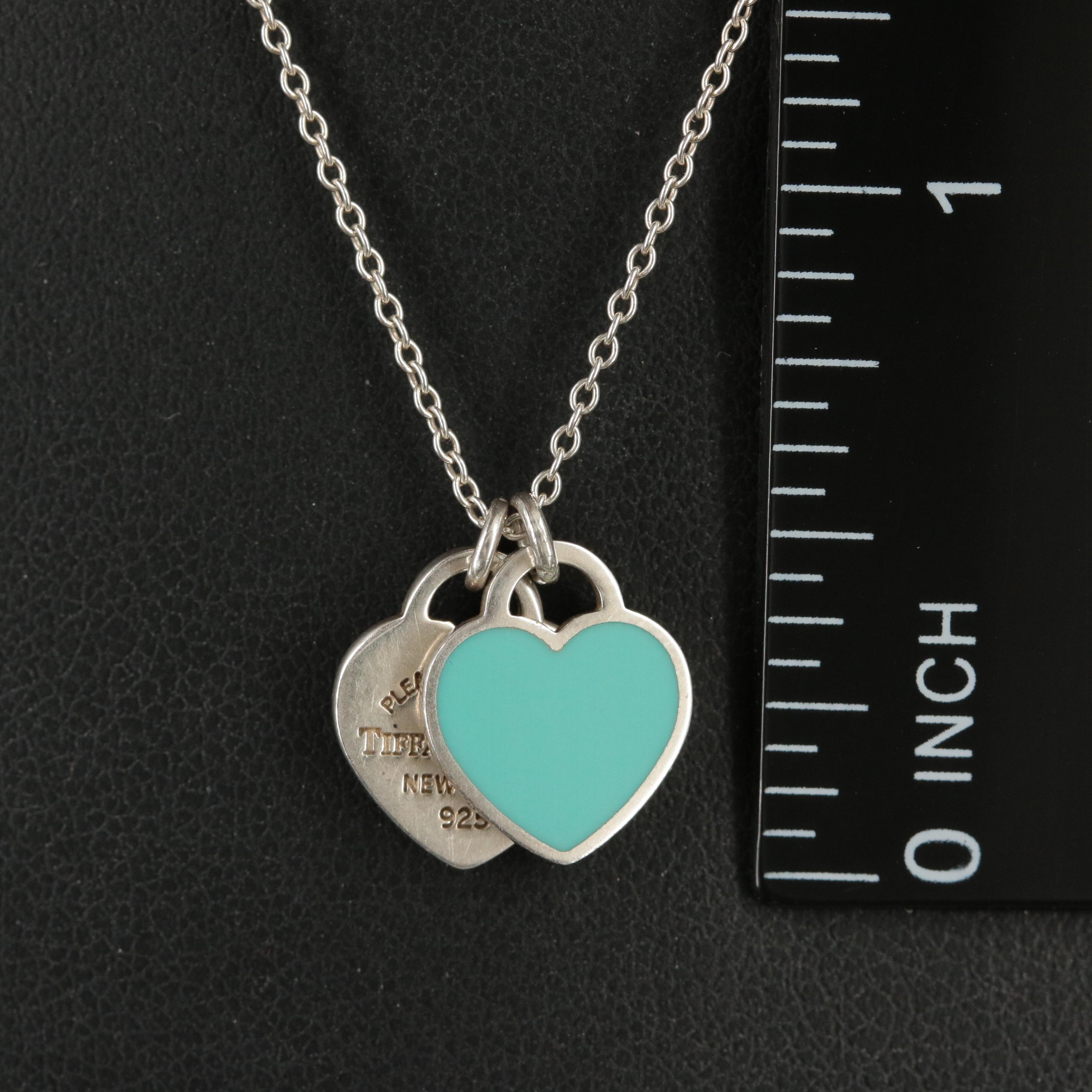 Tiffany & Co. "Return to Tiffany Blue®" Sterling Double Heart Tag Necklace