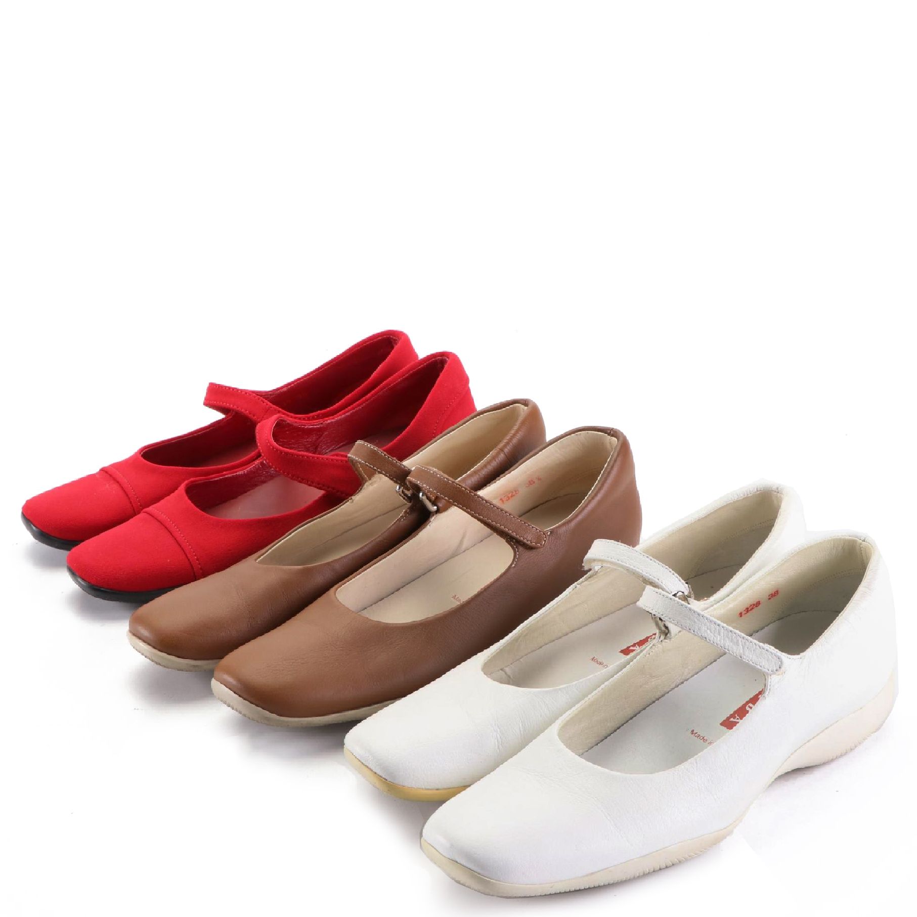 Prada Linea Rossa Mary-Jane Shoes in Leather and Nylon