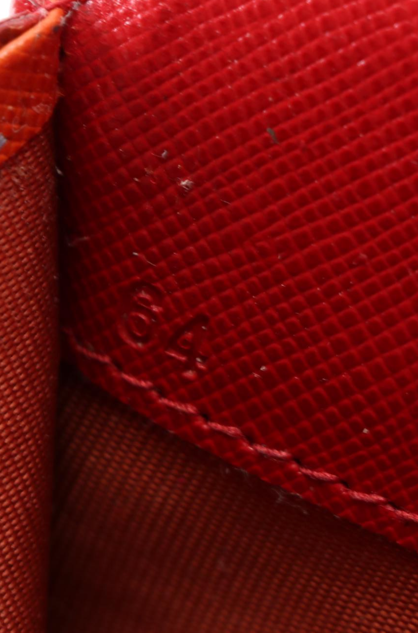 Prada Front Flap Long Wallet in Red and Orange Saffiano Wave Leather