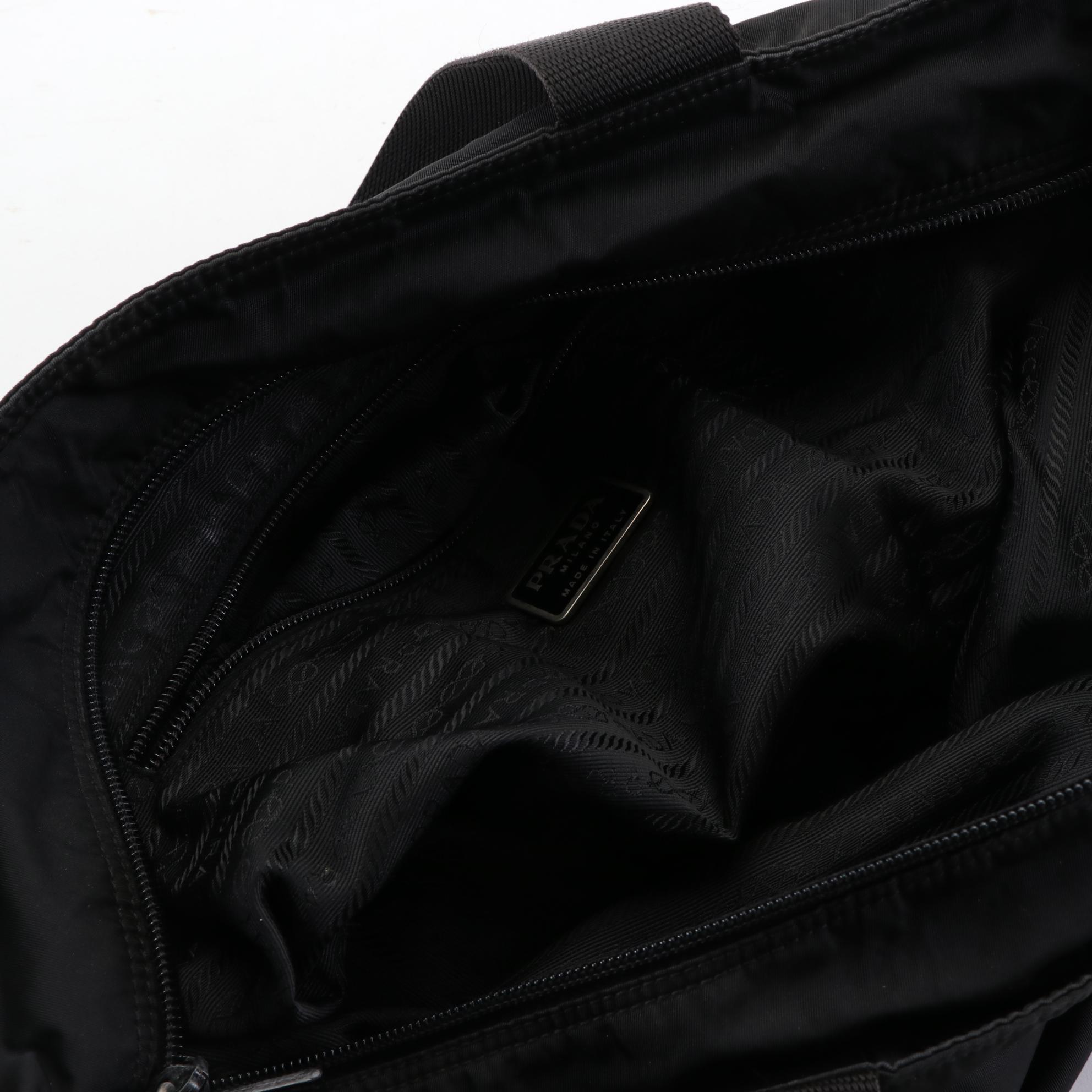Prada Tessuto Zip Tote Bag in Black Nylon