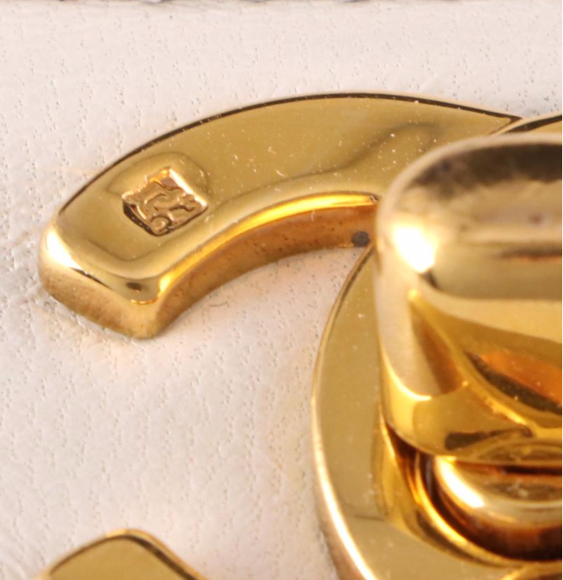 Chanel Small Classic Flap Shoulder Bag in White Quilted Lambskin with Box