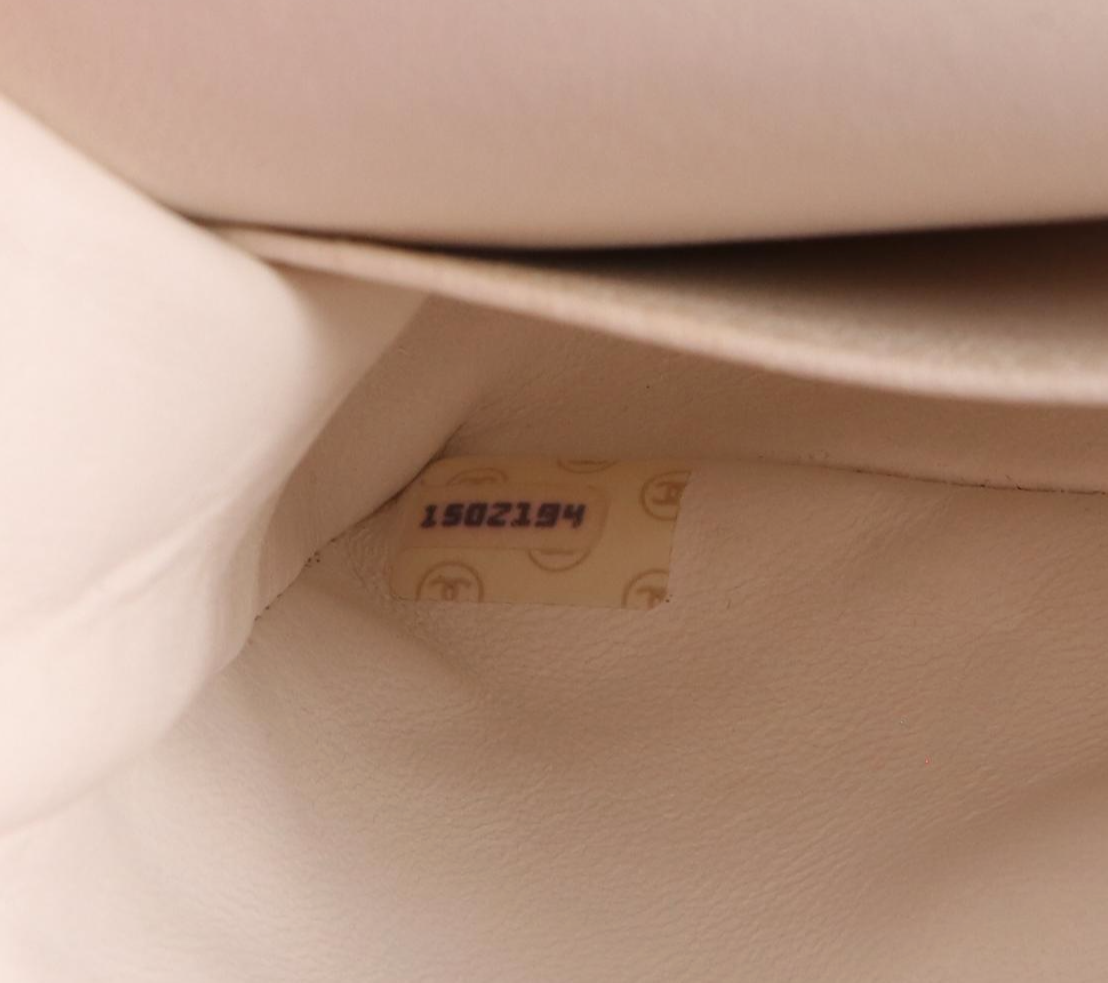 Chanel Small Classic Flap Shoulder Bag in White Quilted Lambskin with Box