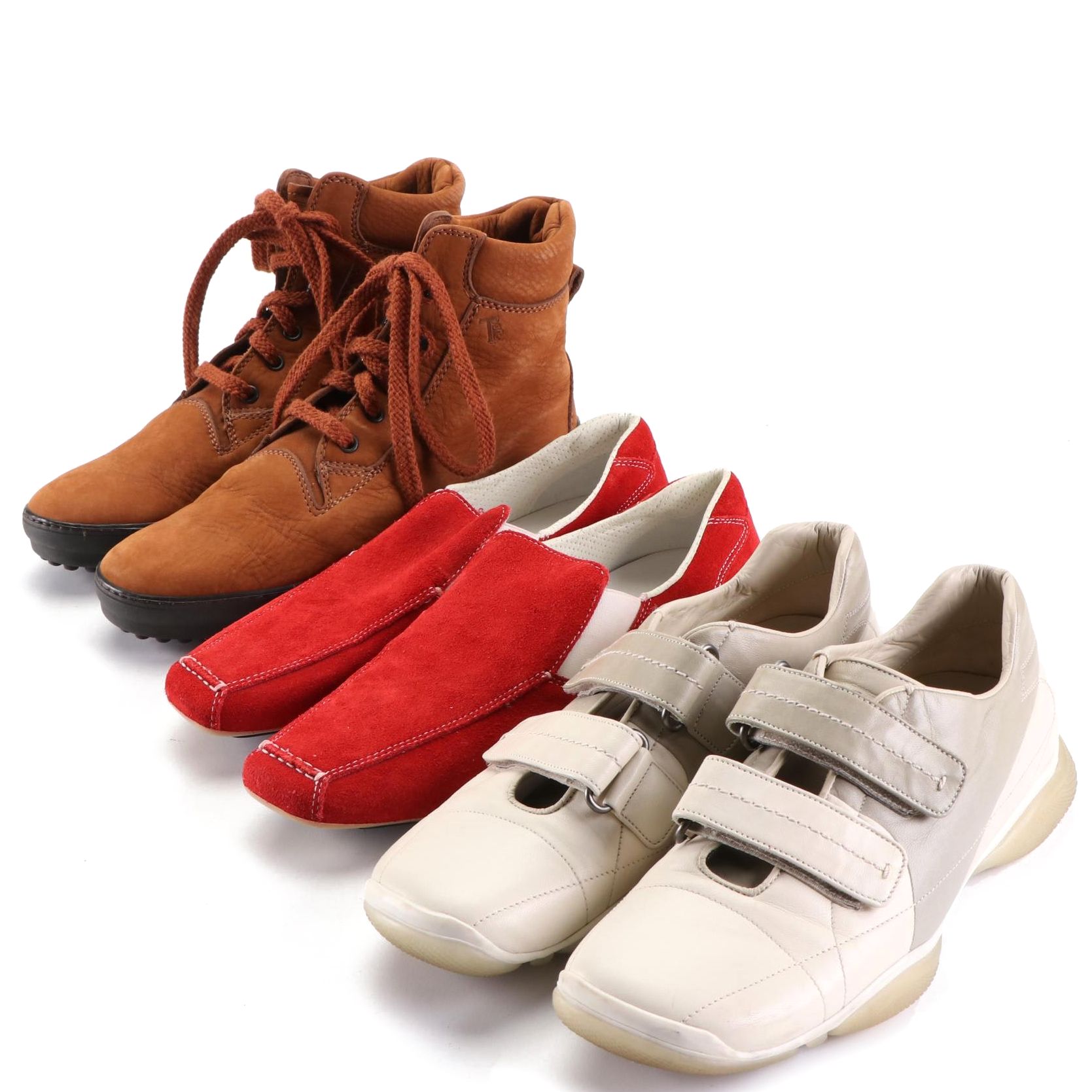 Prada Linea Rossa Suede Loafers and Leather Sneakers with Tod's Nubuck Boots