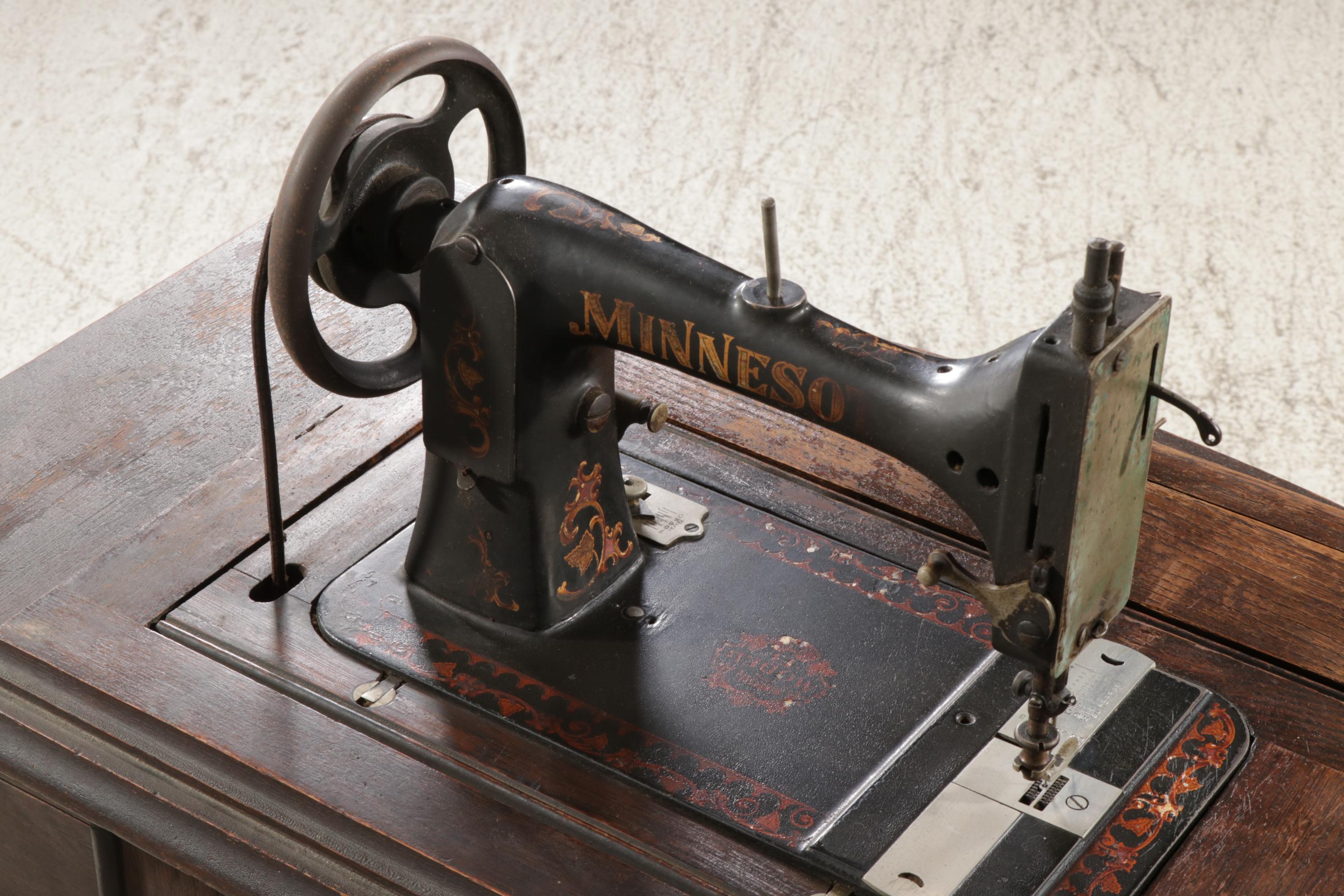 Sears "Minnesota B" Sewing Machine With 5-Drawer Drop Leaf Cabinet, 1904