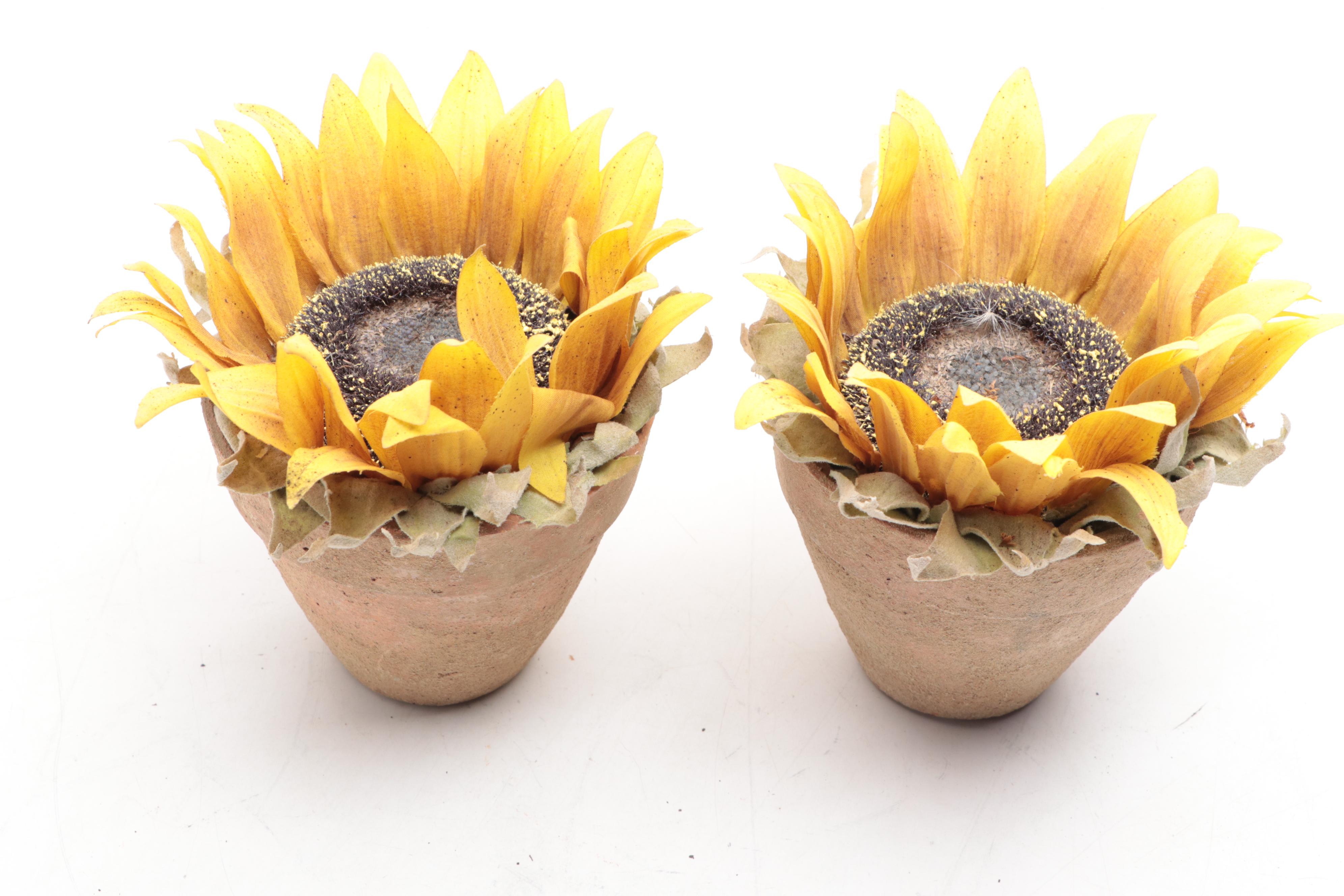 Metal Bee Decorated Box, Potted Faux Sunflowers, Frog Guiro, Lizard, More