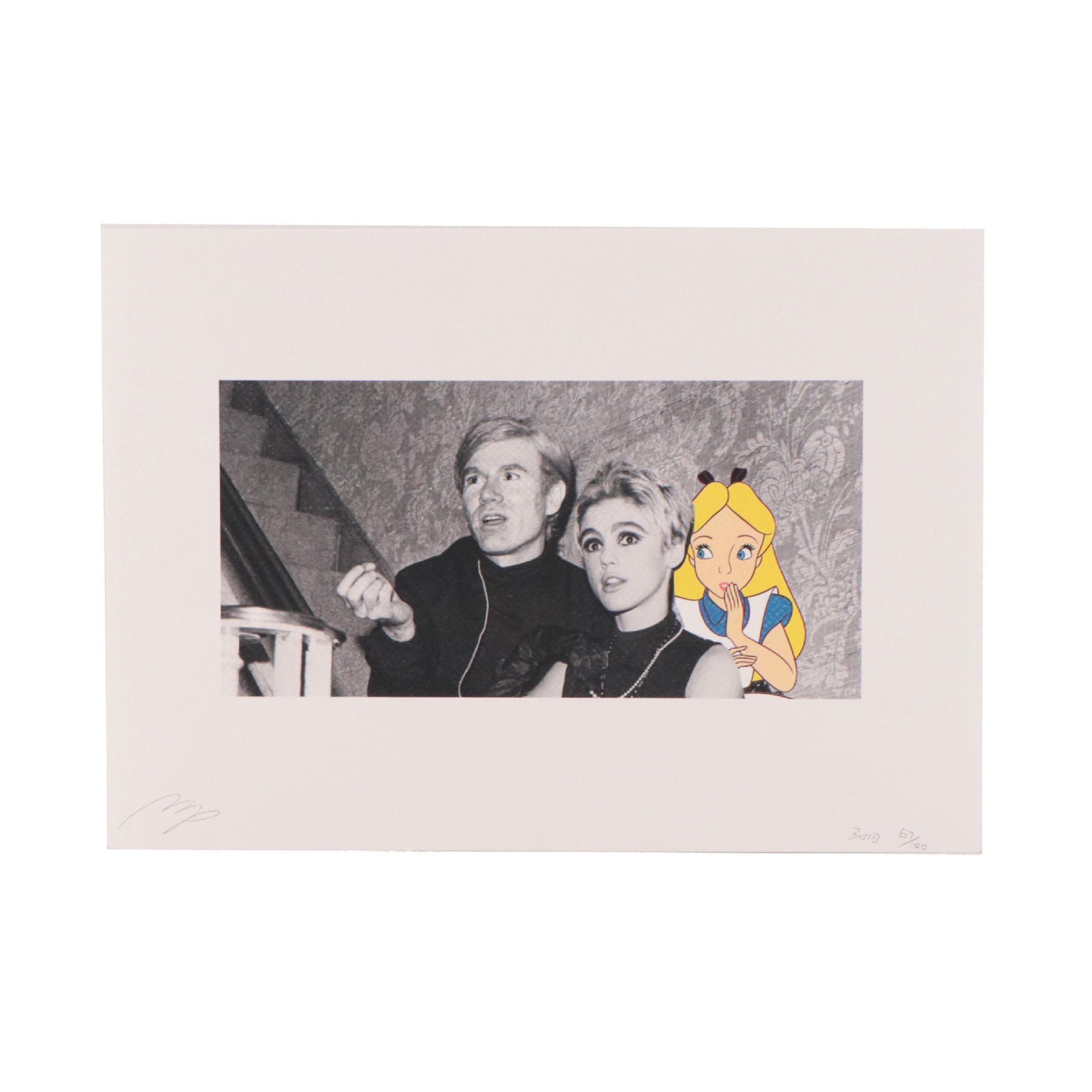 Missing Piece Pop Art Offset Lithograph of Andy Warhol and Edie Sedgwick, 2018