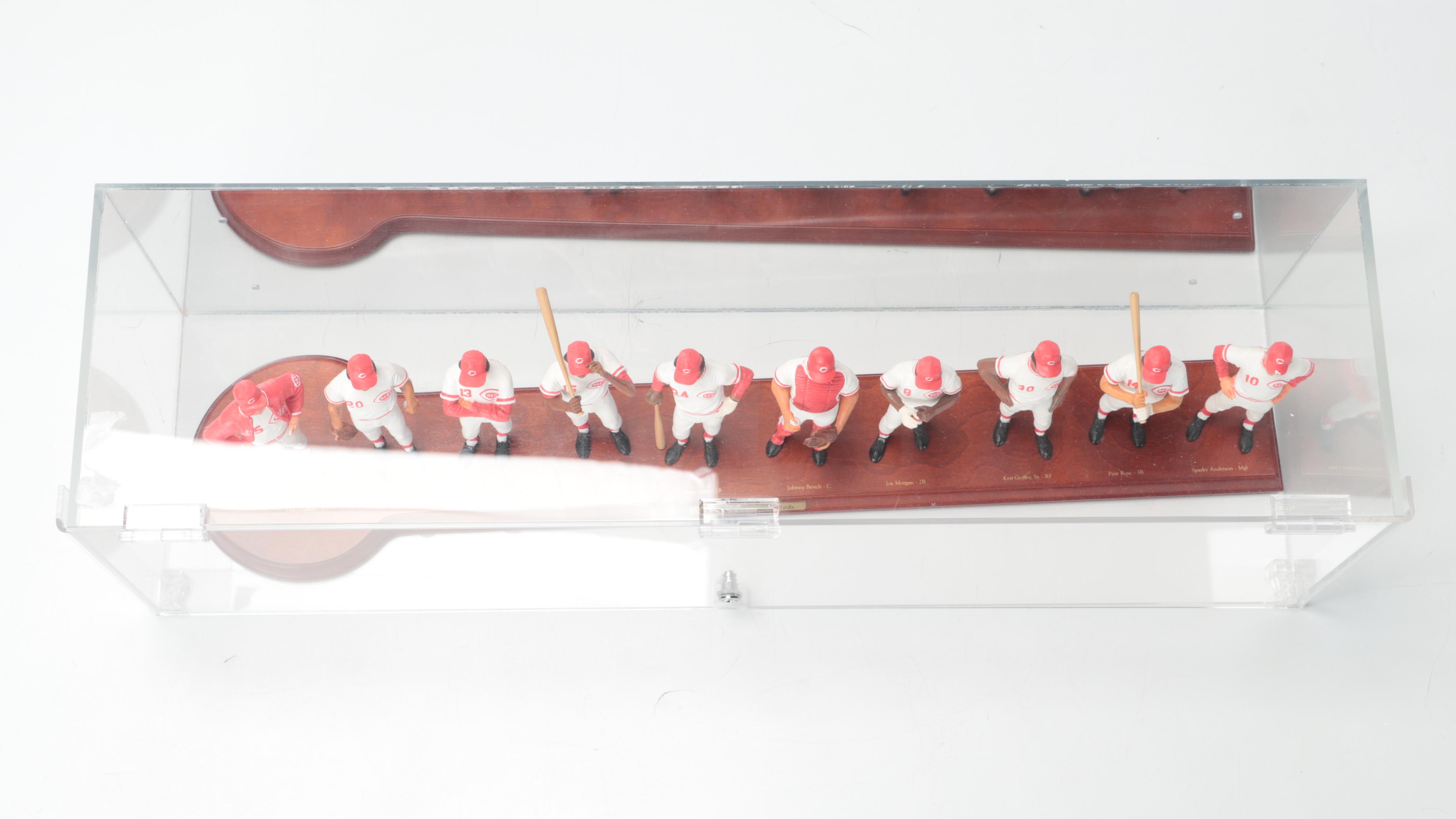 The Danbury Mint 1975 Cincinnati Reds Hand Painted Figurine Display