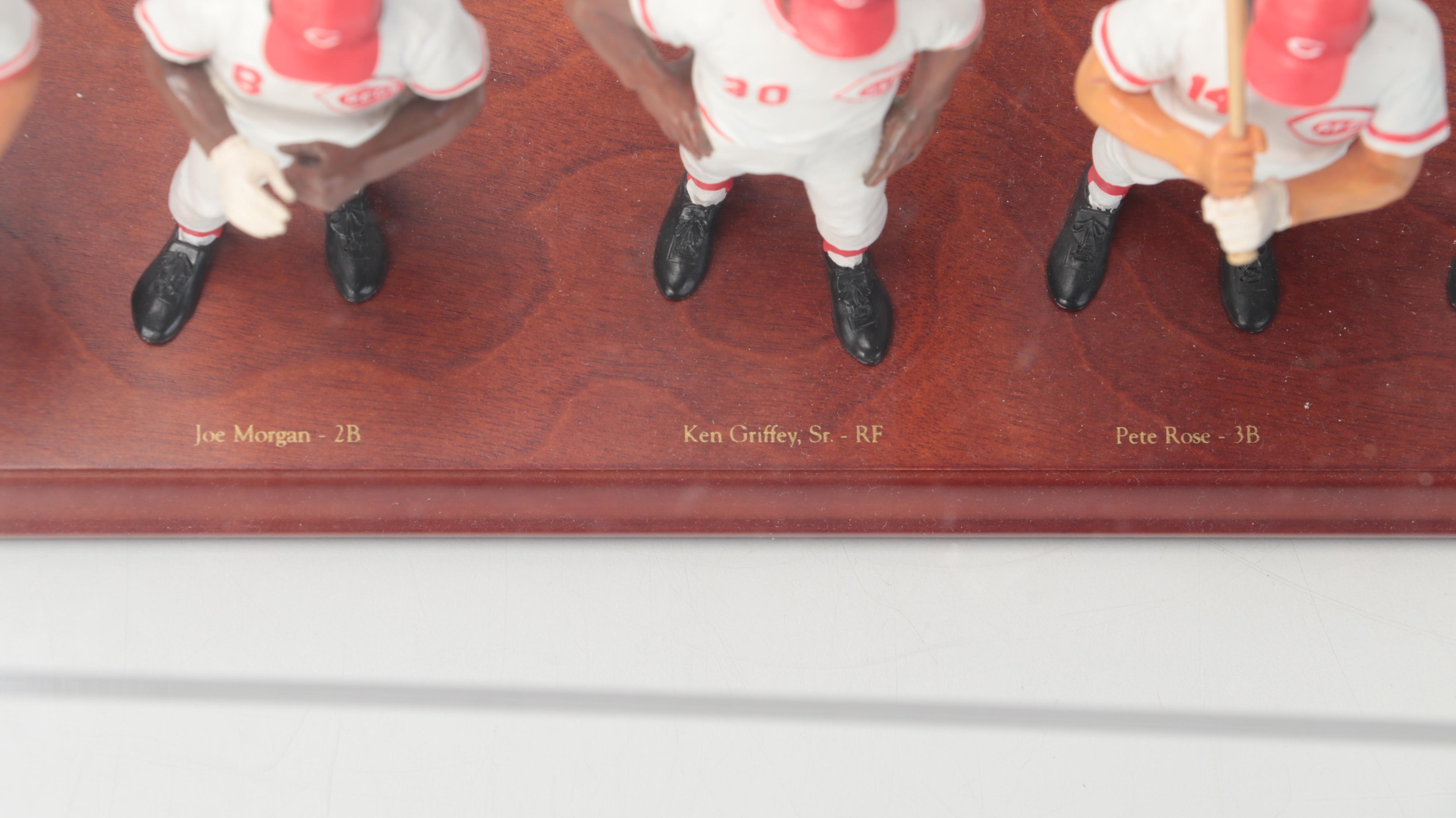 The Danbury Mint 1975 Cincinnati Reds Hand Painted Figurine Display