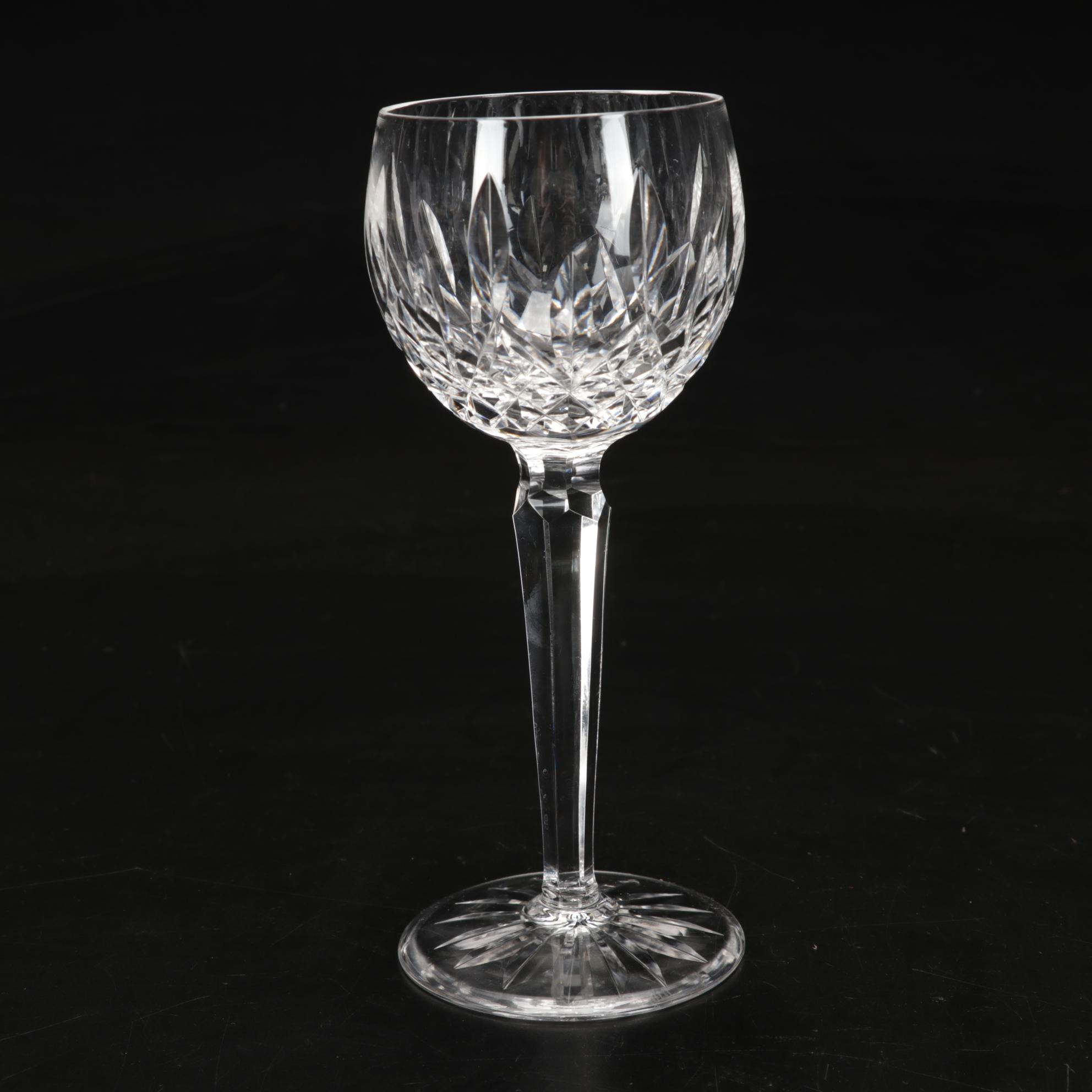 Waterford Crystal "Lismore" Hock Wine Glasses, Mid to Late 20th Century
