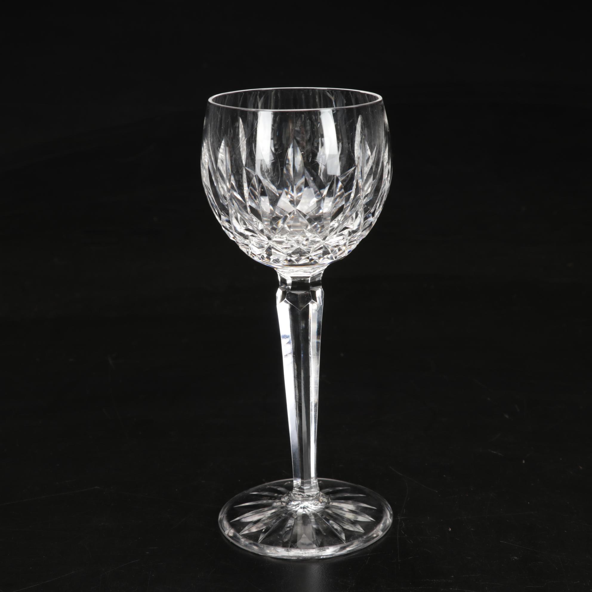Waterford Crystal "Lismore" Hock Wine Glasses, Mid to Late 20th Century