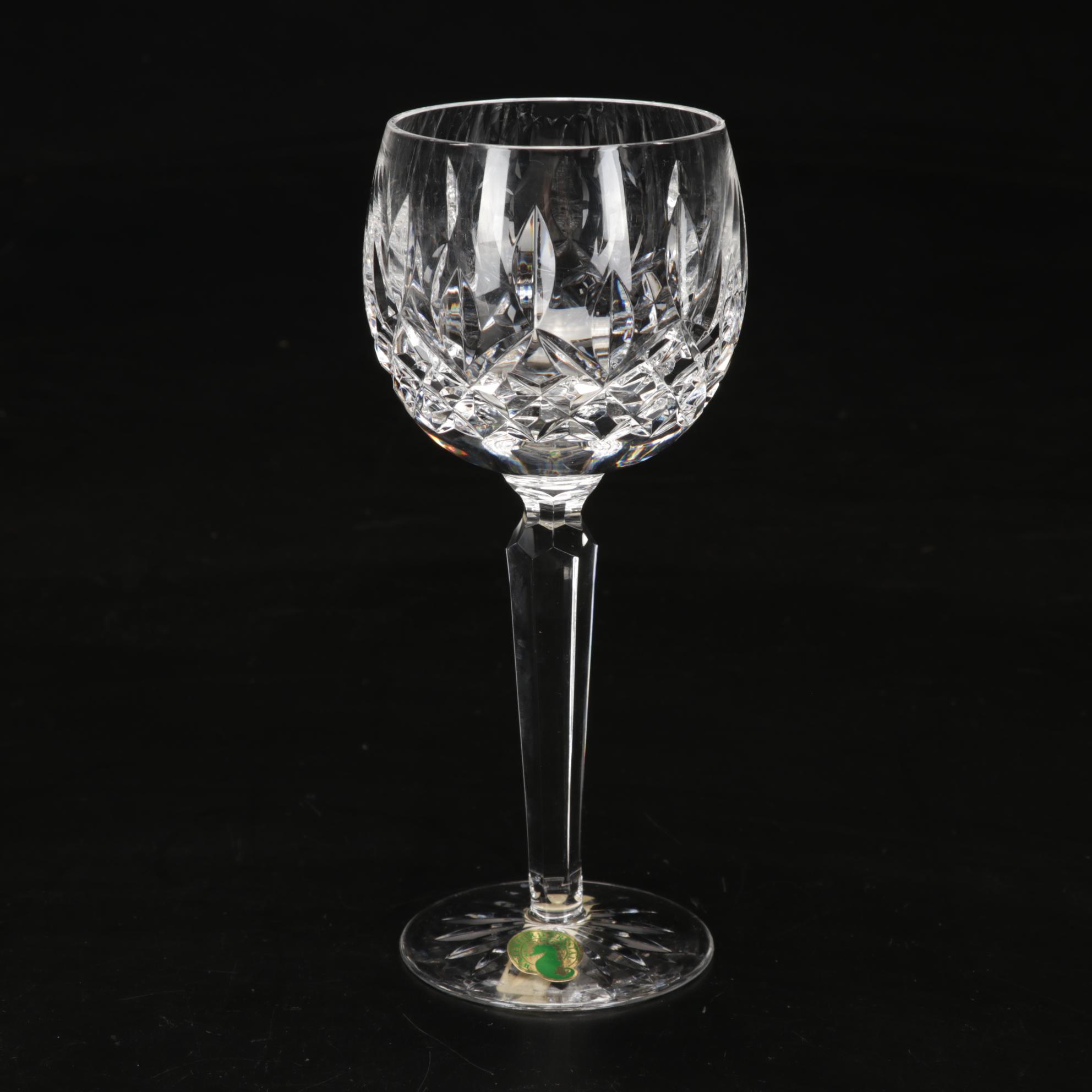 Waterford Crystal "Lismore" Hock Wine Glasses, Mid to Late 20th Century