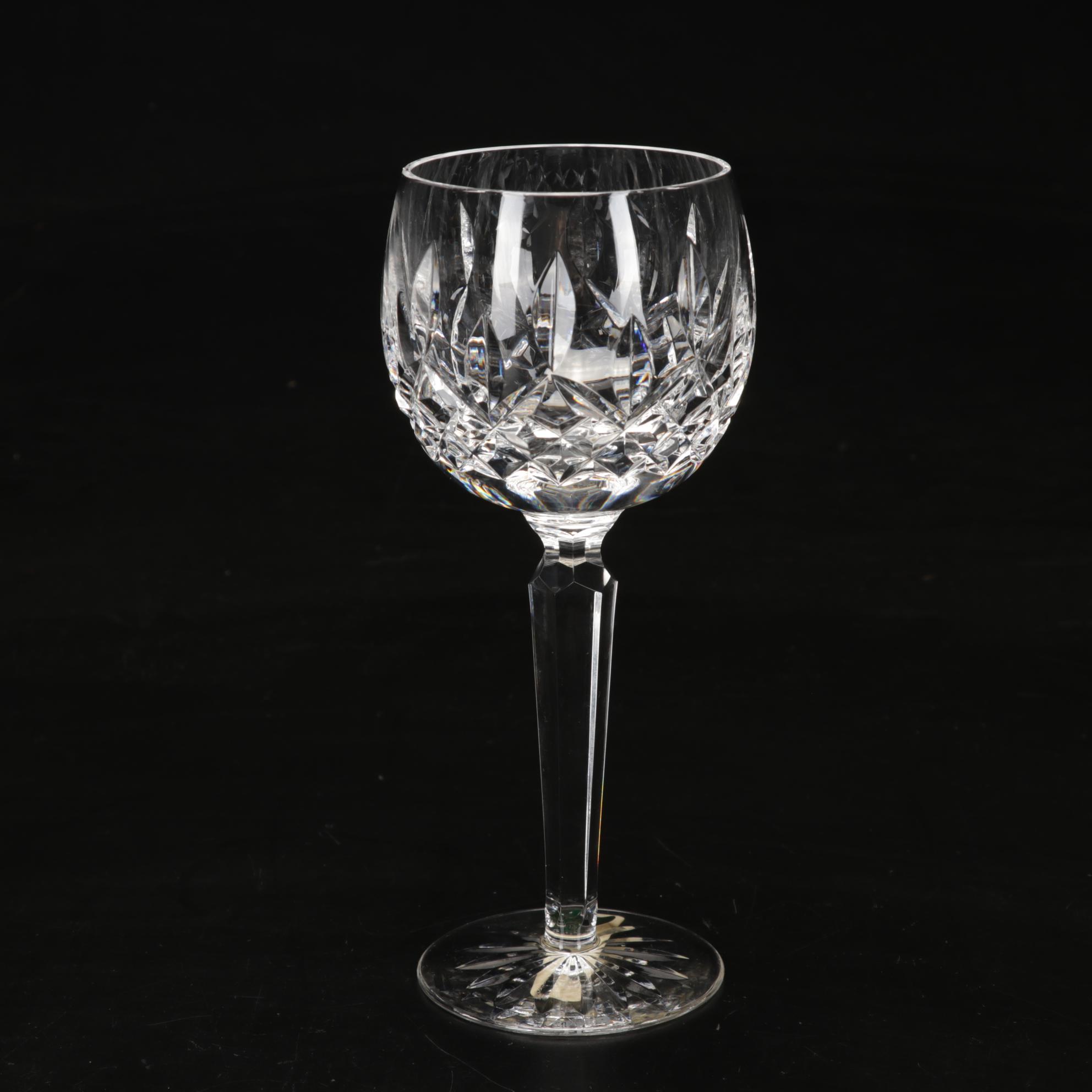 Waterford Crystal "Lismore" Hock Wine Glasses, Mid to Late 20th Century