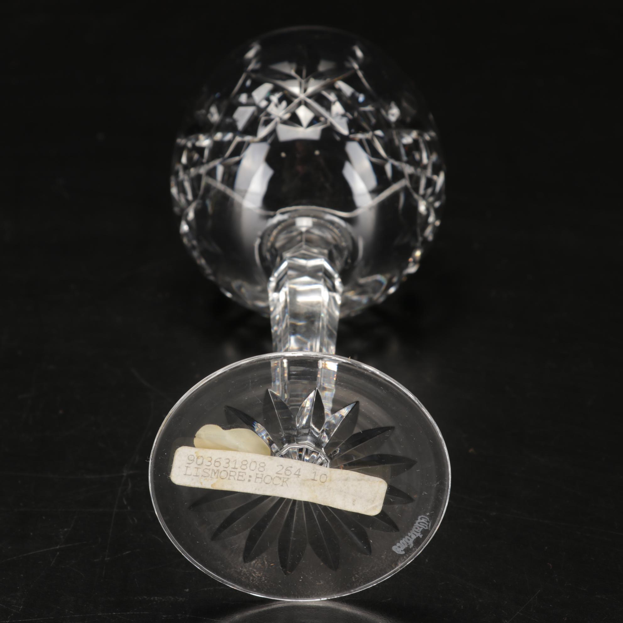 Waterford Crystal "Lismore" Hock Wine Glasses, Mid to Late 20th Century