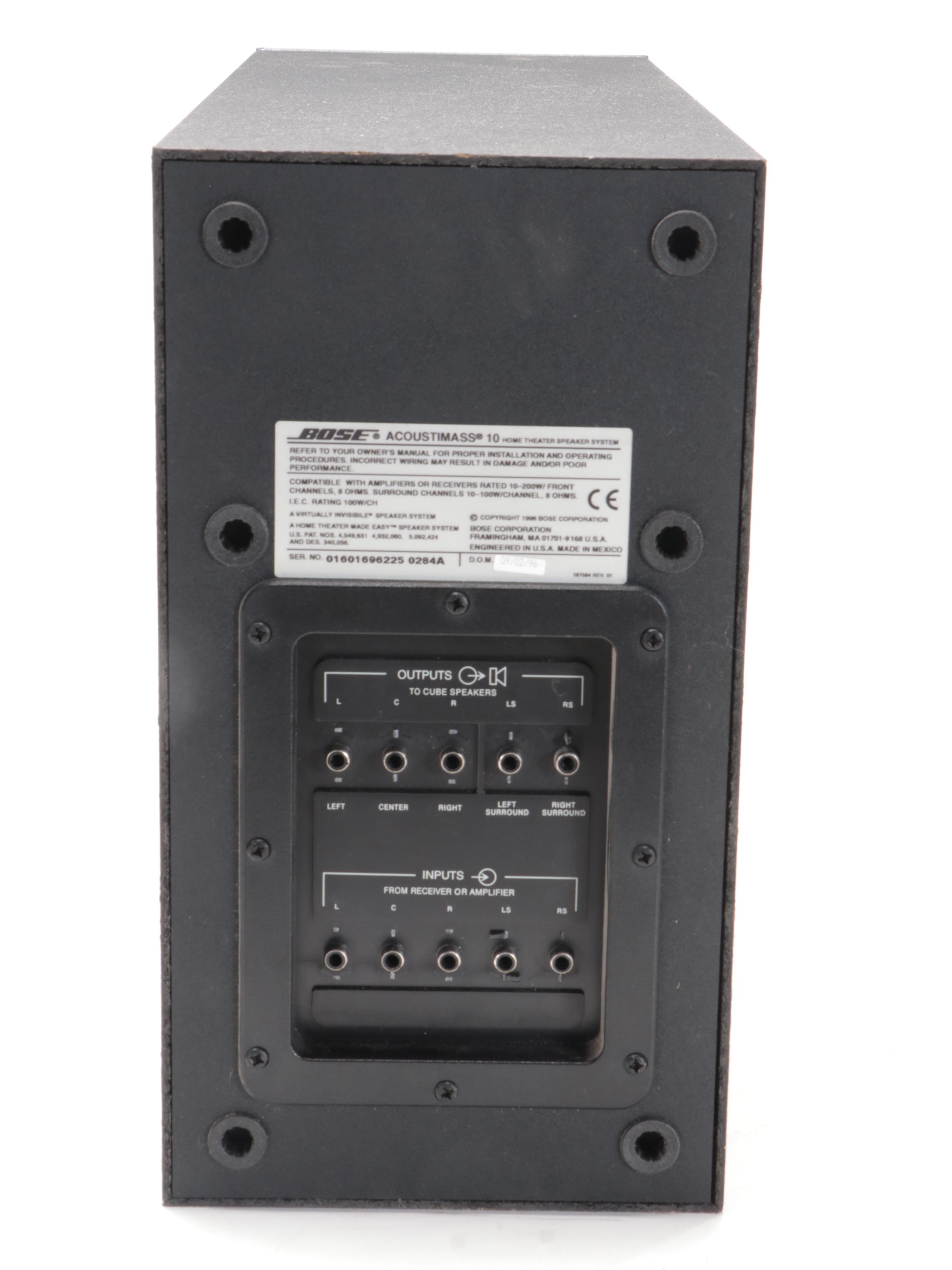 Bose Acoustimass 10 Subwoofer Theater Speaker System, 1996