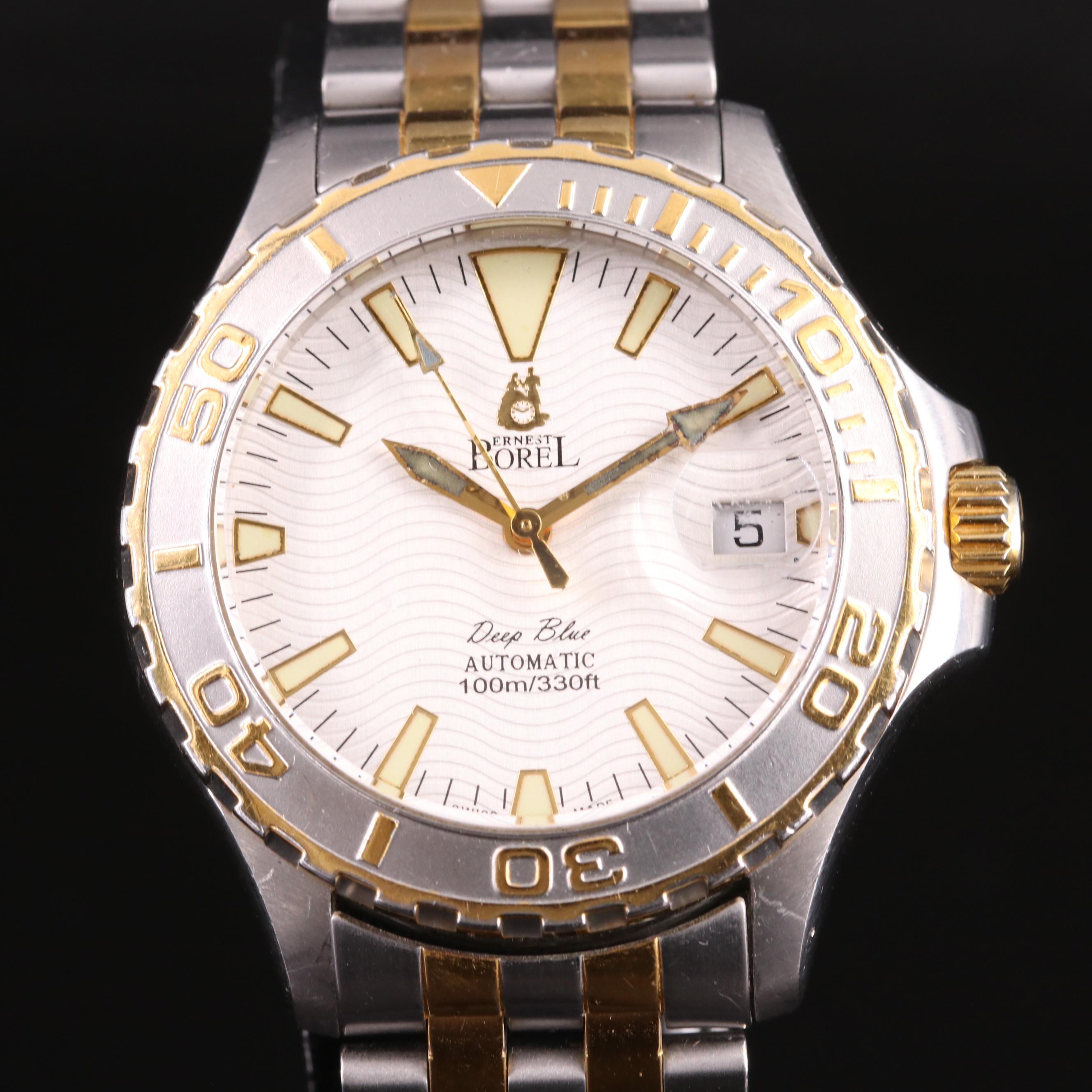 Ernest Borel Deep Blue Two-Tone 100m Automatic Watch