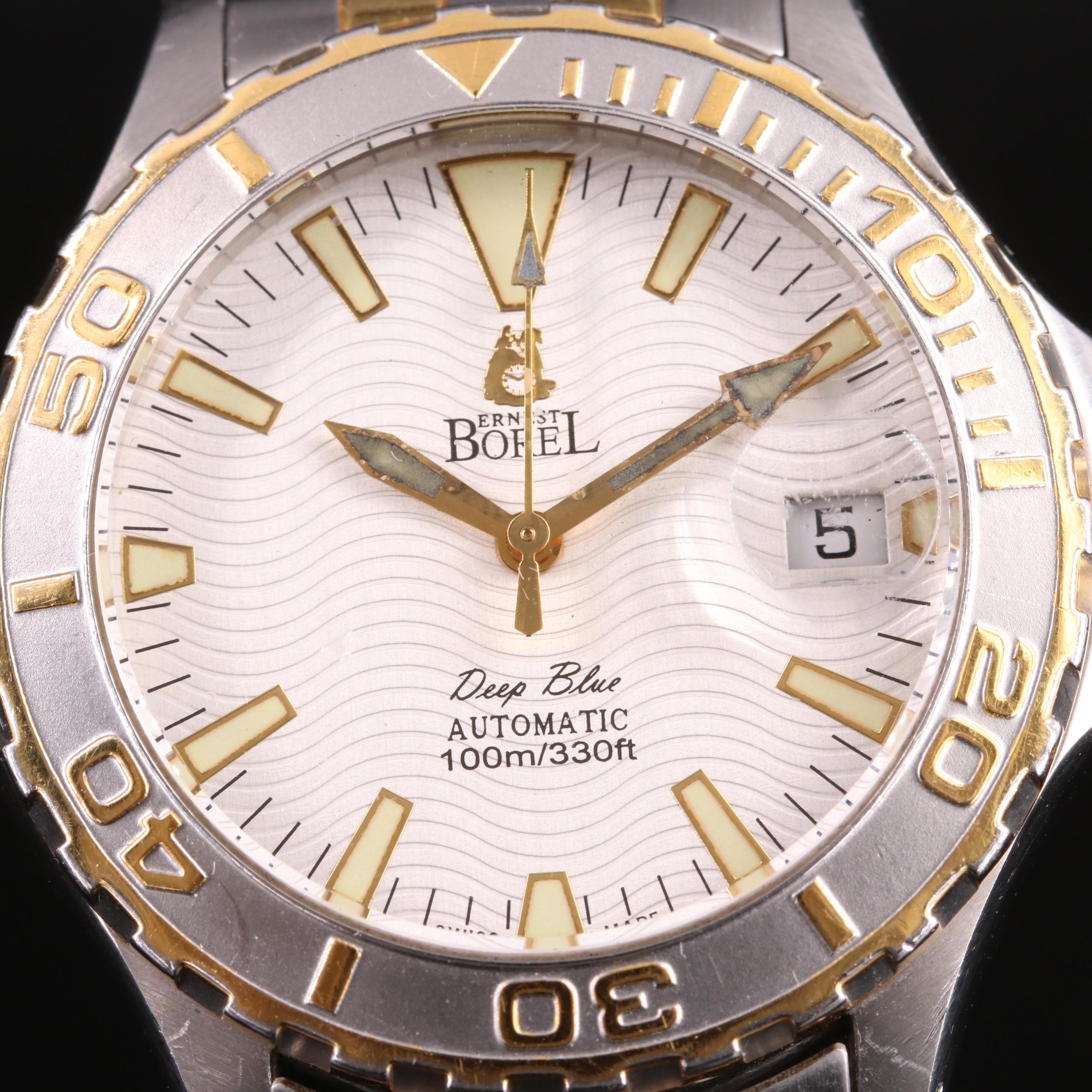 Ernest Borel Deep Blue Two-Tone 100m Automatic Watch