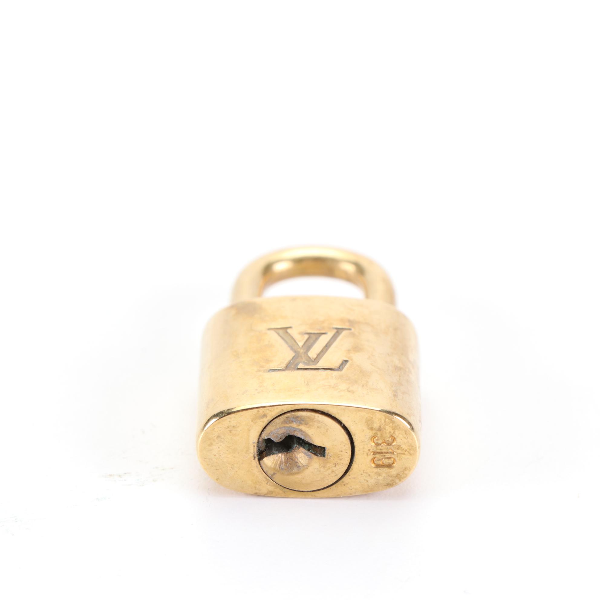 Louis Vuitton Brass Padlock and Key Set