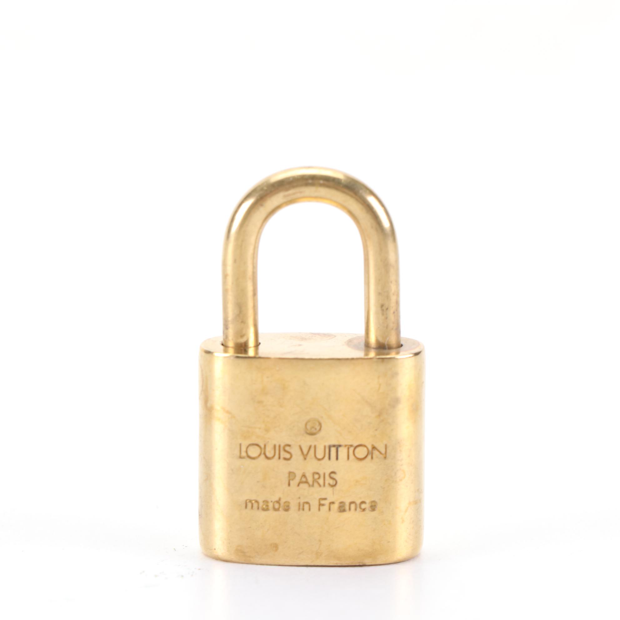 Louis Vuitton Brass Padlock and Key Set