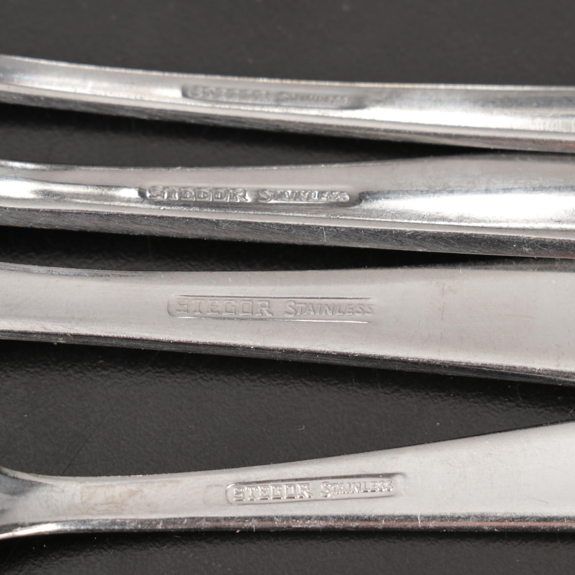 Stegor "Pace" Stainless Flatware, "Antiques" Magazine, Toaster, and Escargot Set