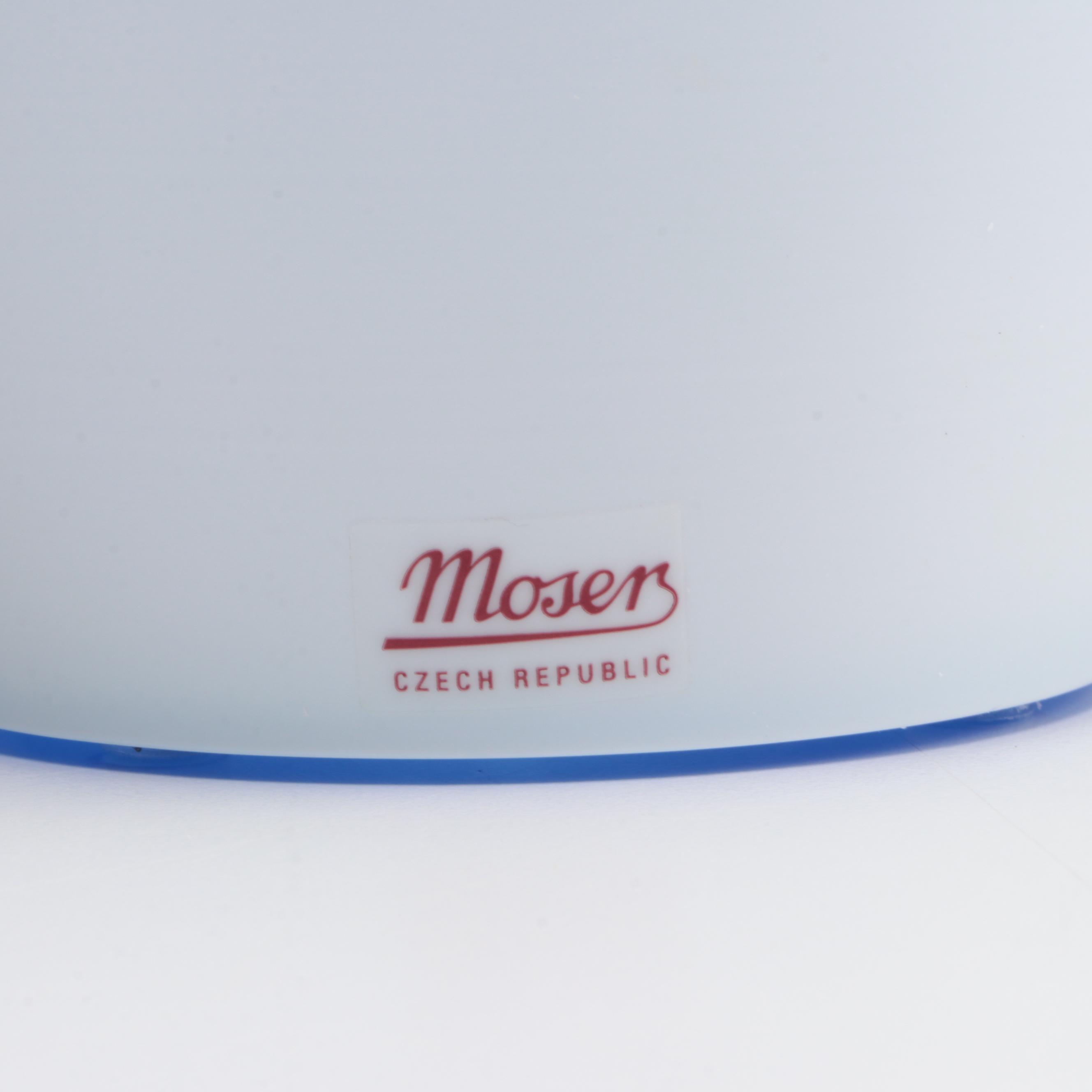 Moser Cut to Clear Crystal Vase with Box