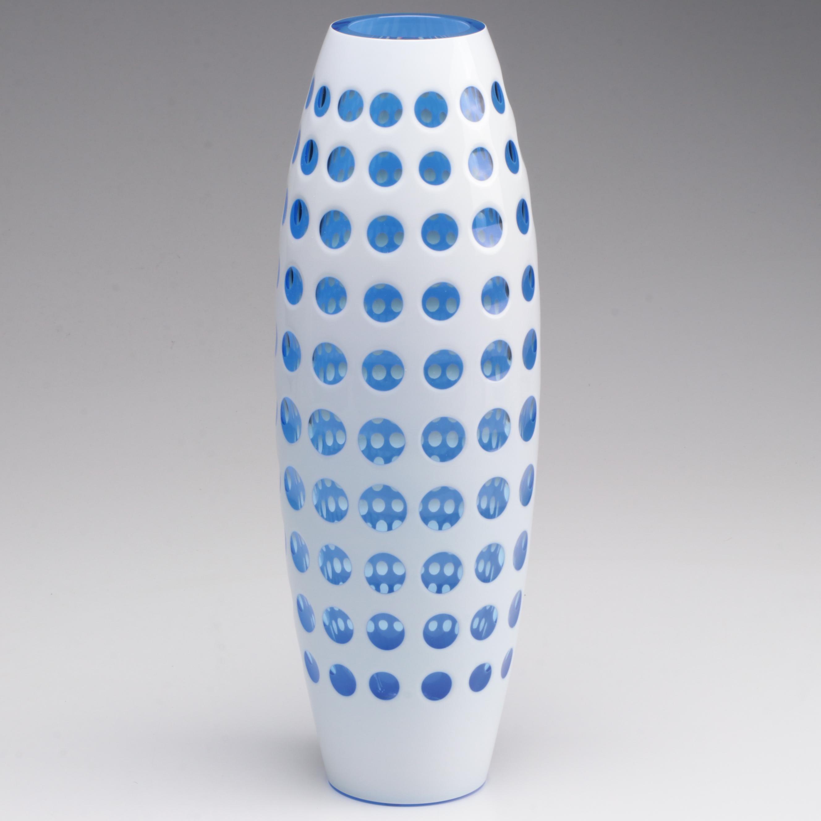 Moser Cut to Clear Crystal Vase with Box