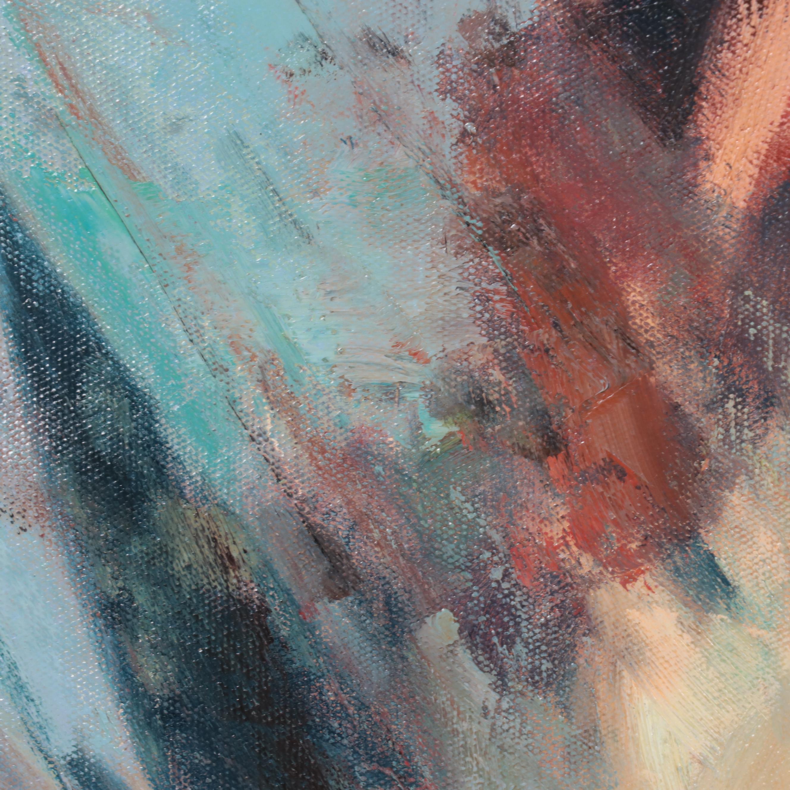 Expressionist Style Oil Painting of Figure, 21st Century