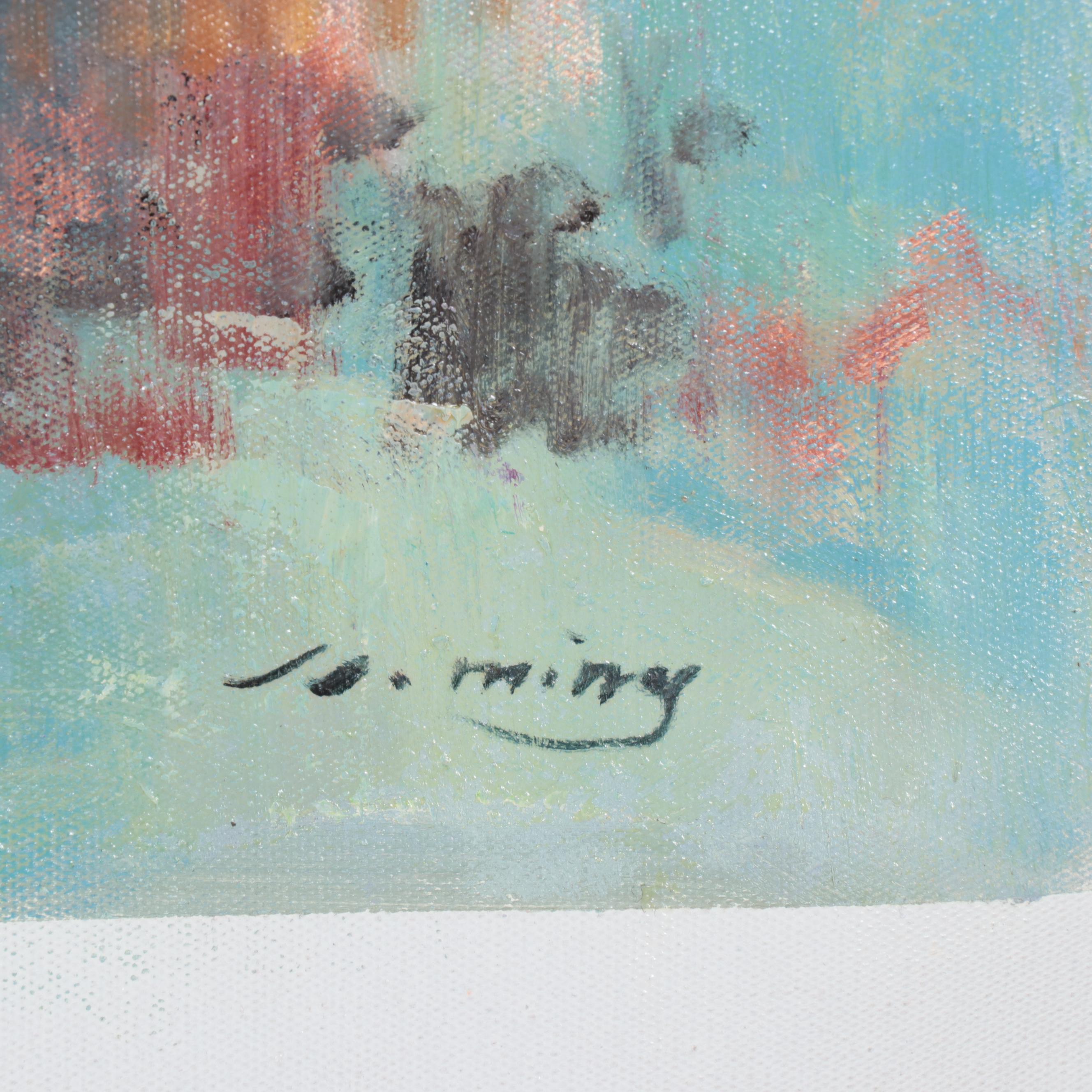 Expressionist Style Oil Painting of Figure, 21st Century