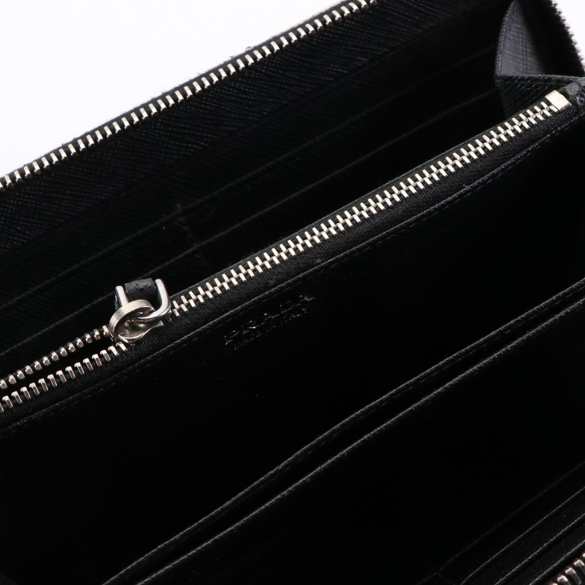 Prada Zip-Around Wallet in Saffiano Leather with Box