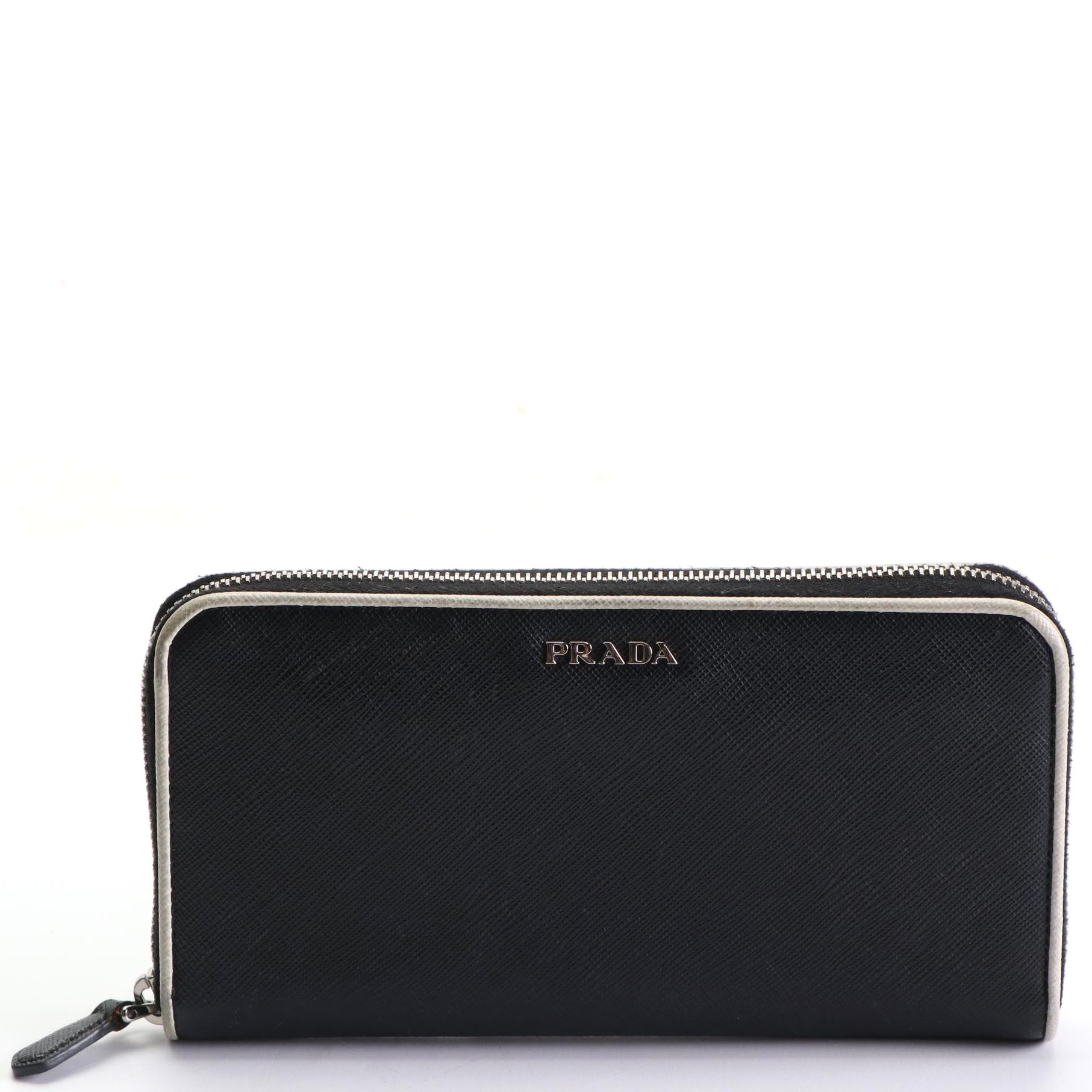 Prada Zip-Around Wallet in Saffiano Leather with Box