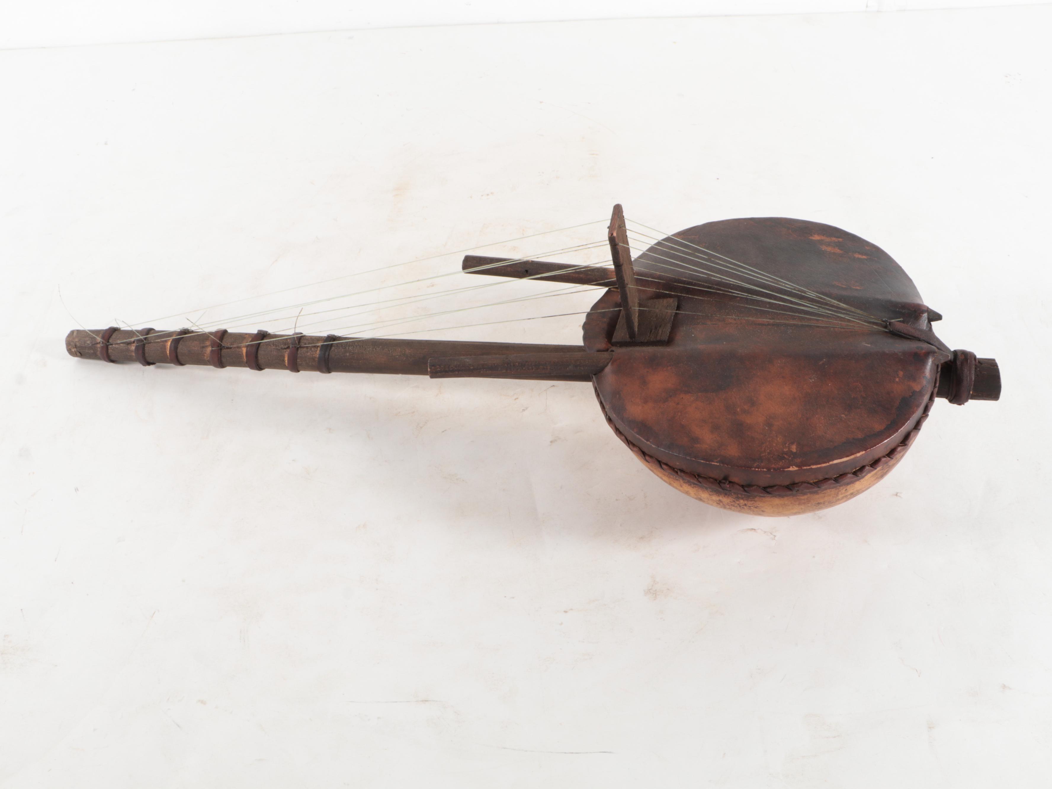 West African Kora with Sitar Illustration and Diagram