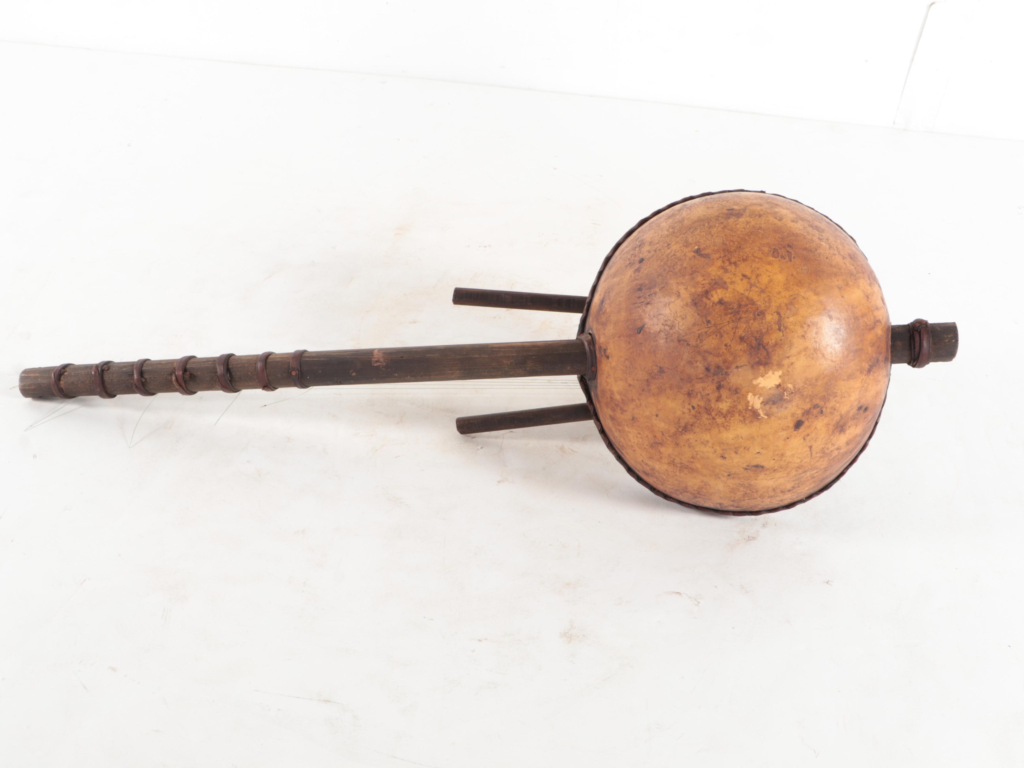 West African Kora with Sitar Illustration and Diagram