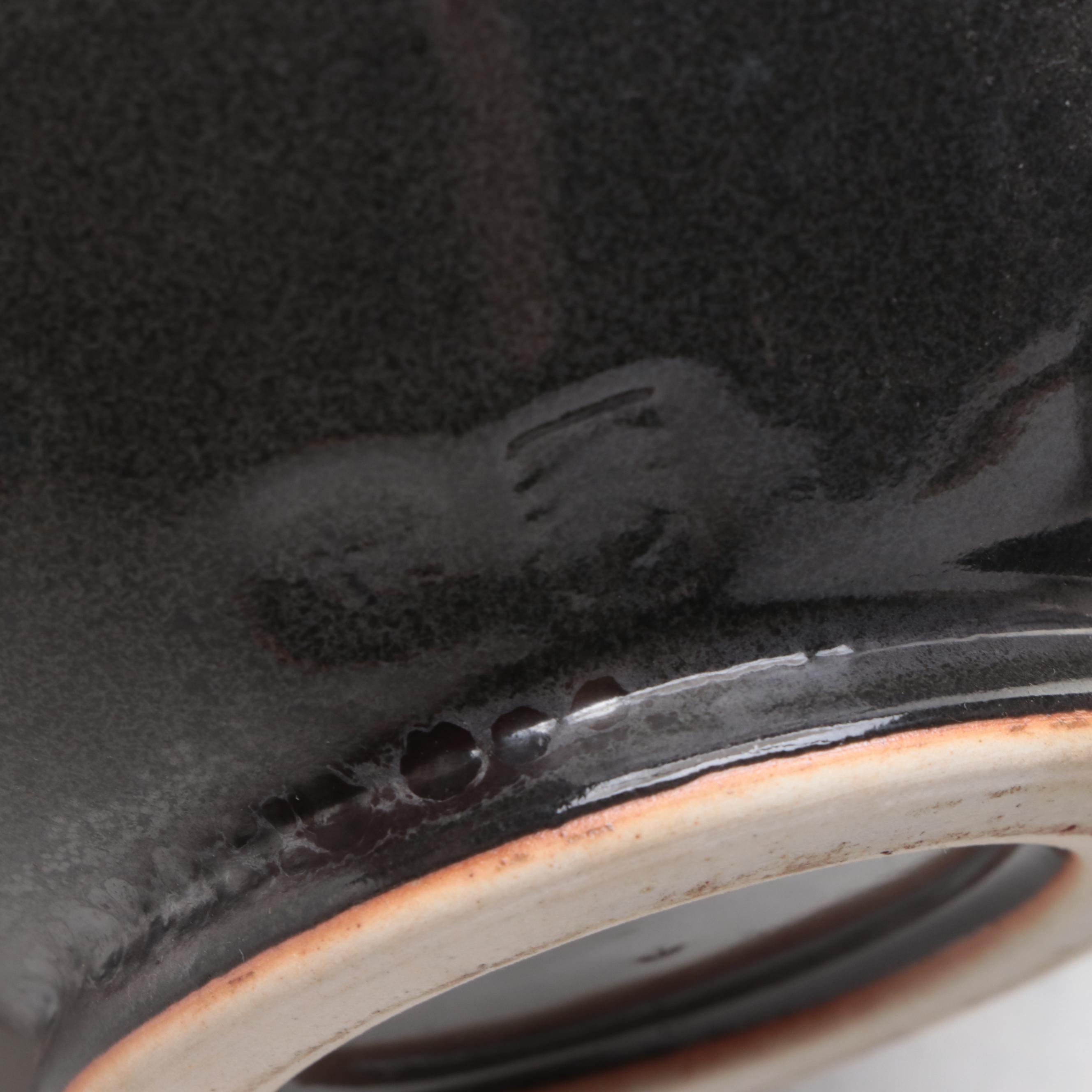 Swetye Pottery Metallic Ceramic Planter with Japanese Lidded Jar