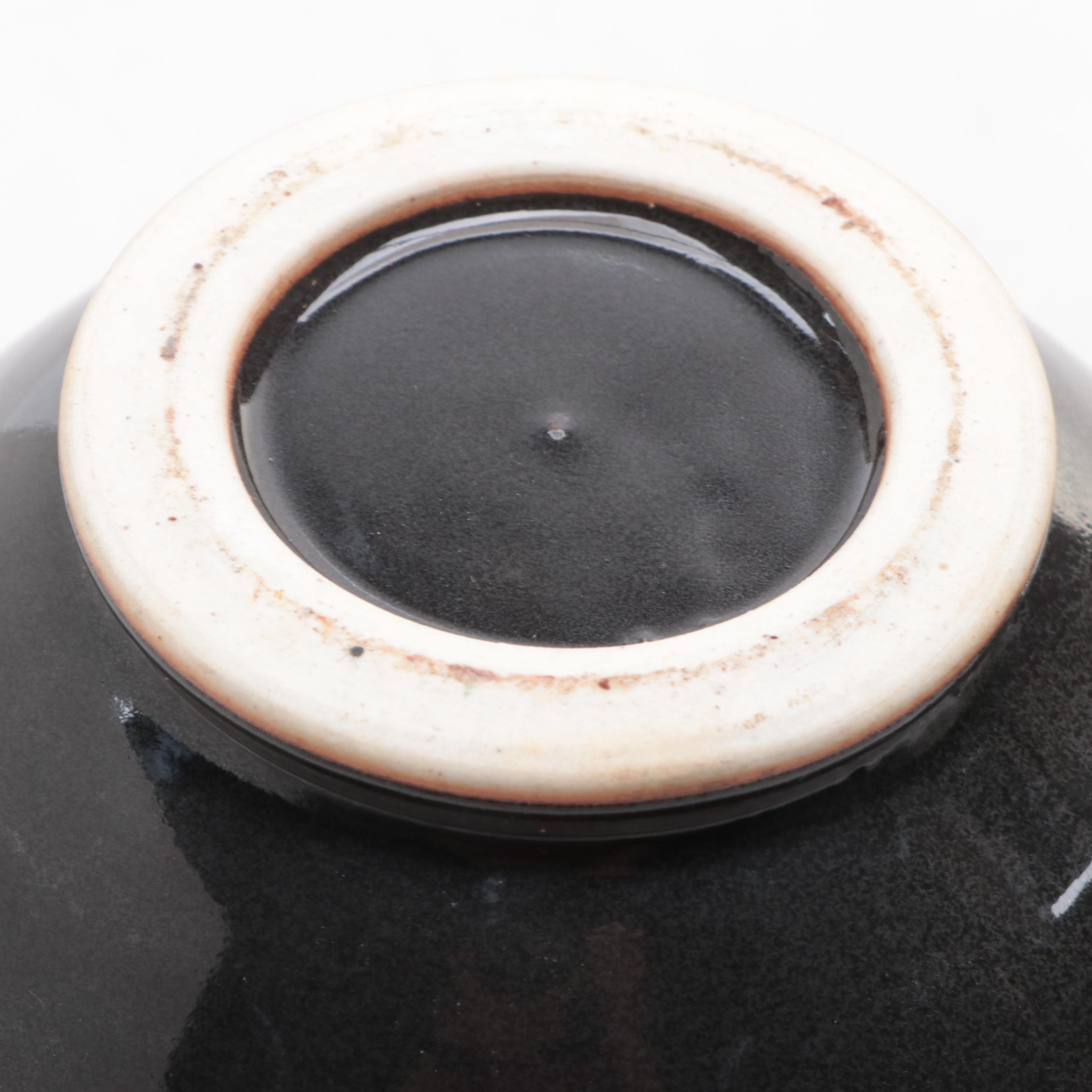 Swetye Pottery Metallic Ceramic Planter with Japanese Lidded Jar