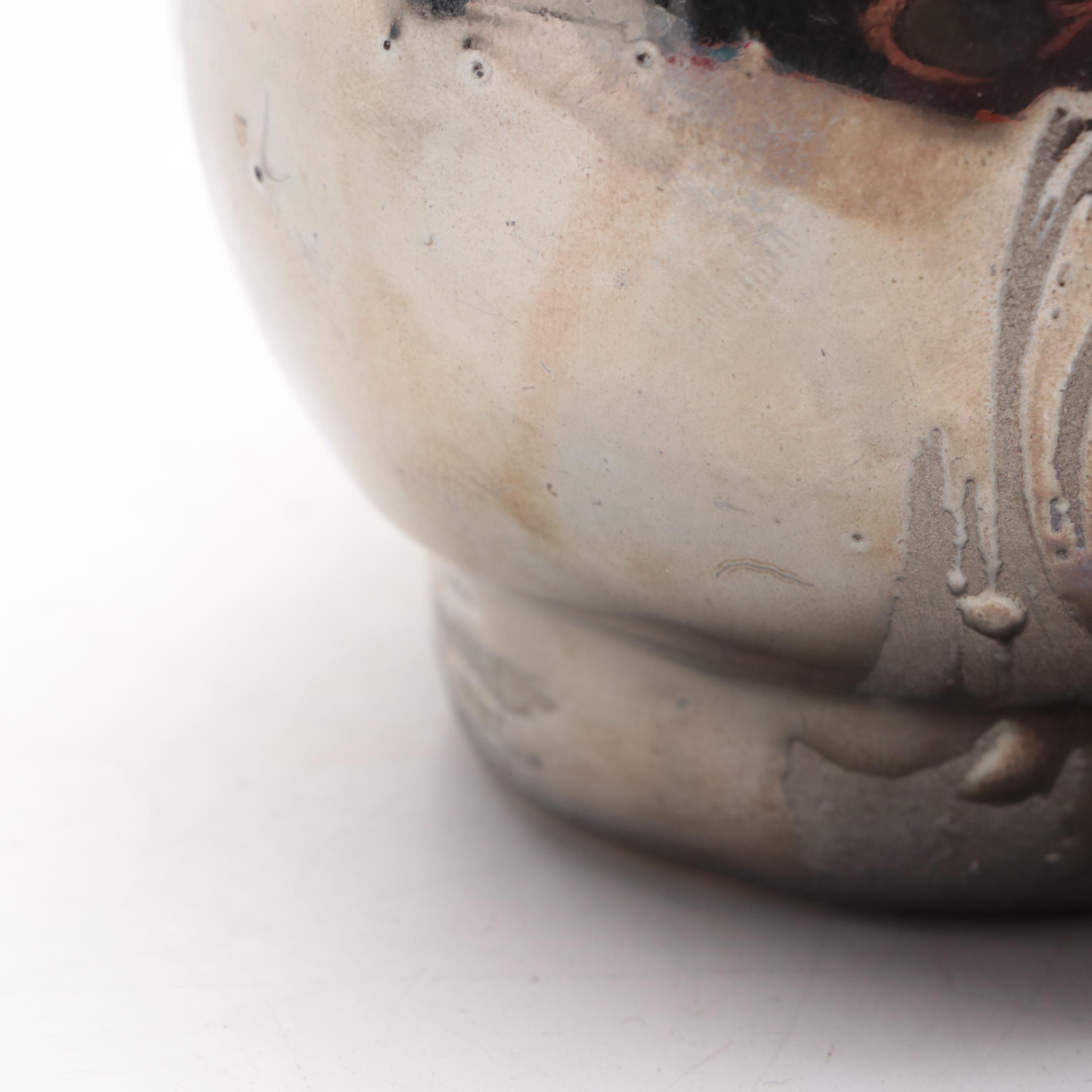 Swetye Pottery Metallic Ceramic Planter with Japanese Lidded Jar