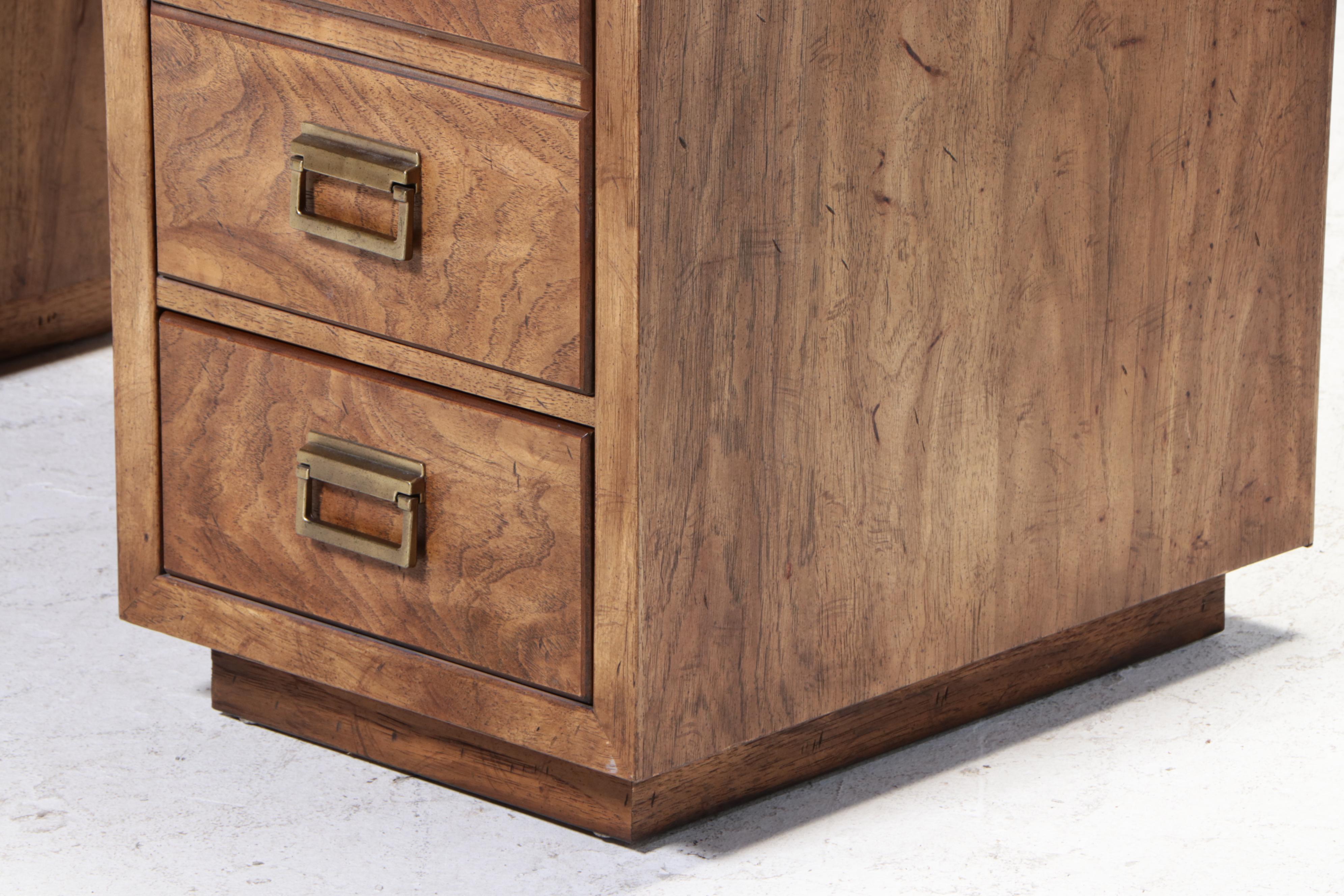 Drexel Pecan Desk with Side Chair