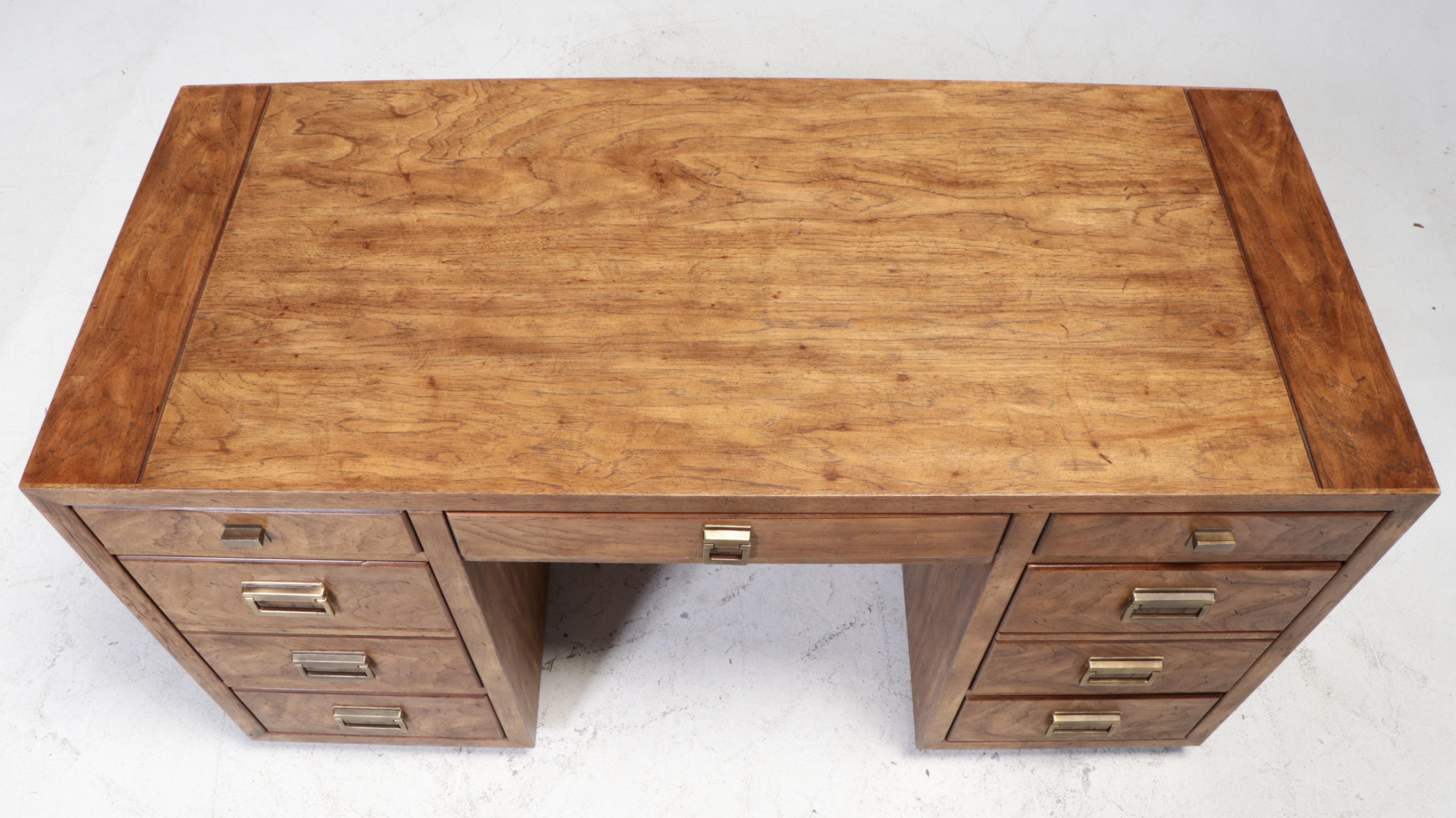 Drexel Pecan Desk with Side Chair