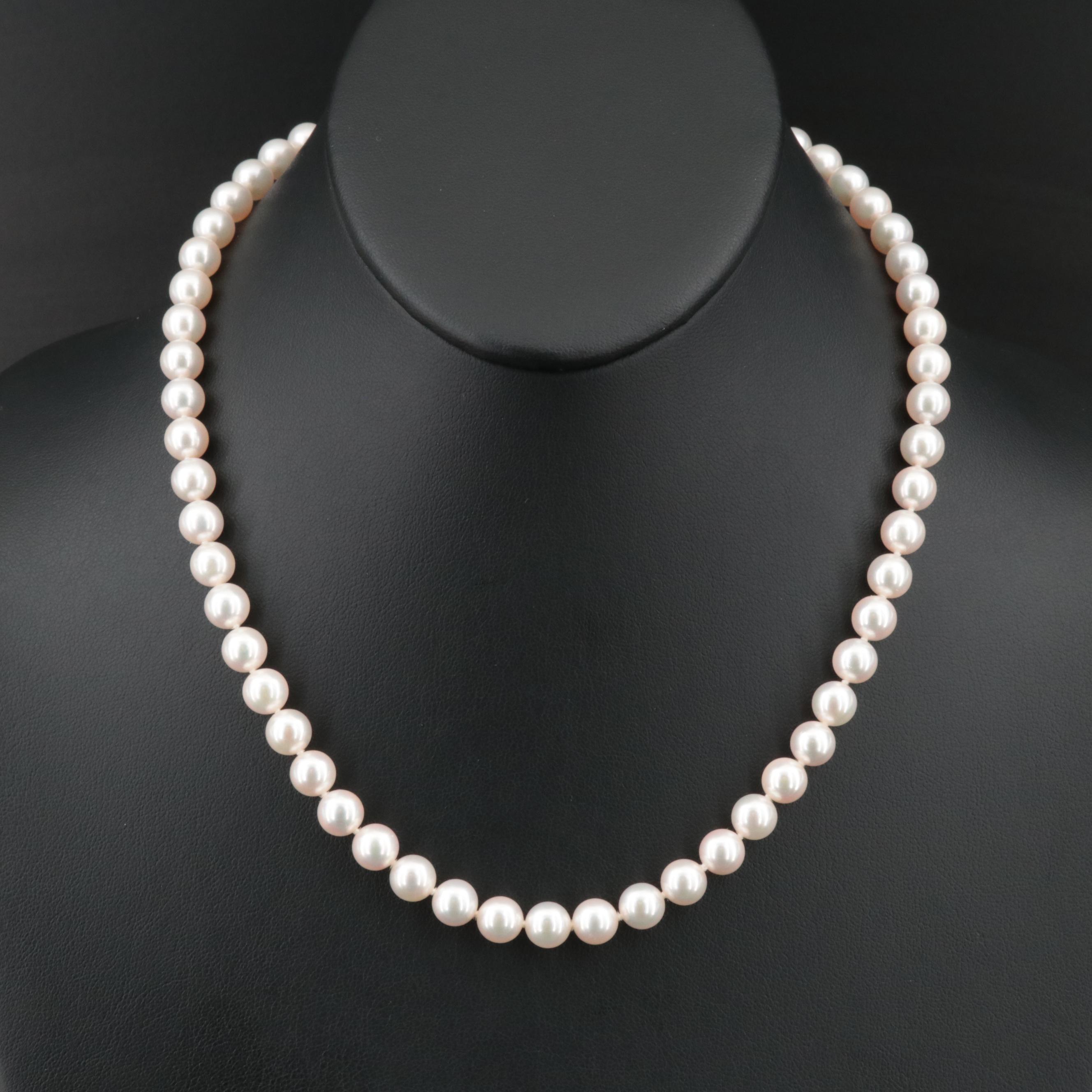 Mikimoto Pearl Necklace with 18K Clasp