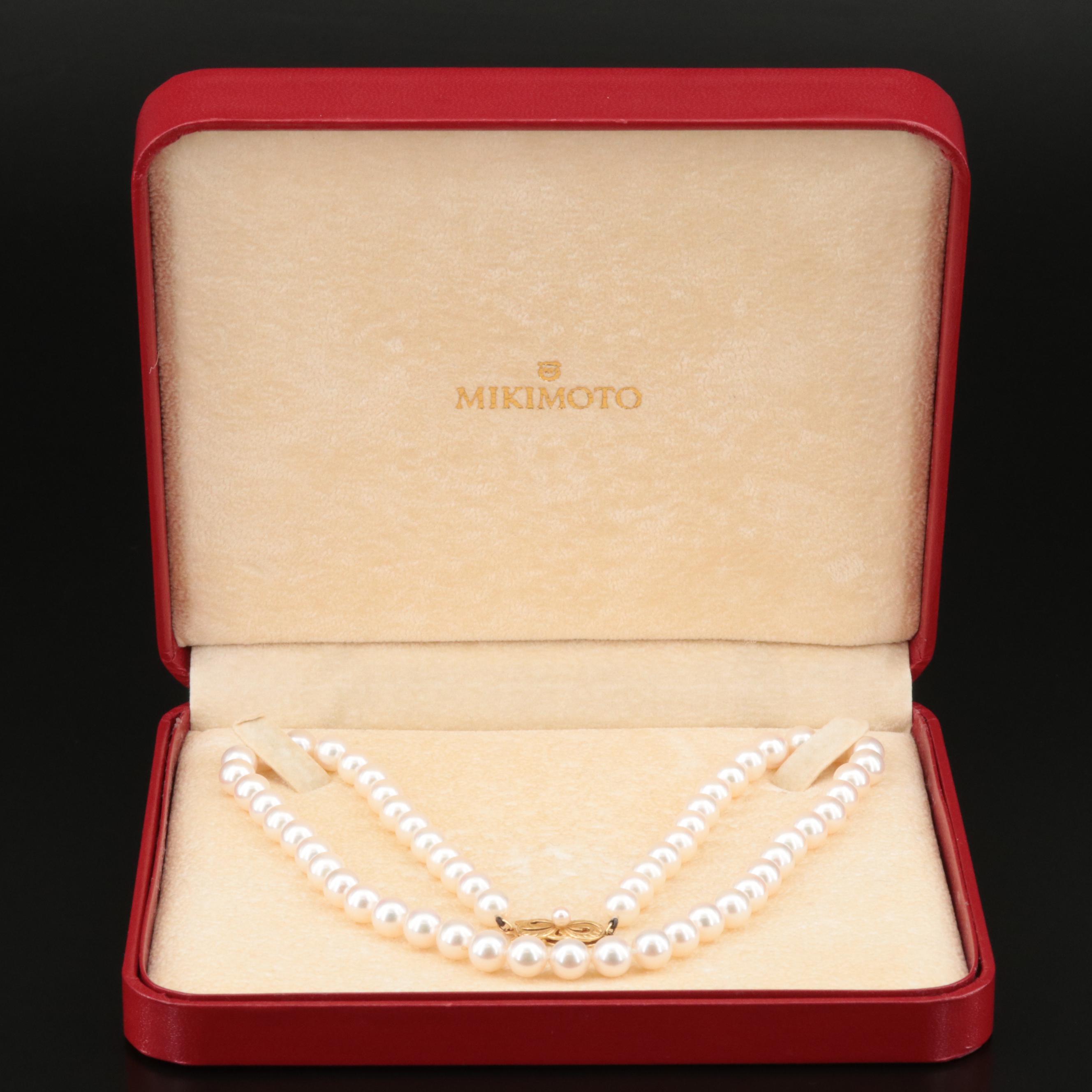 Mikimoto Pearl Necklace with 18K Clasp