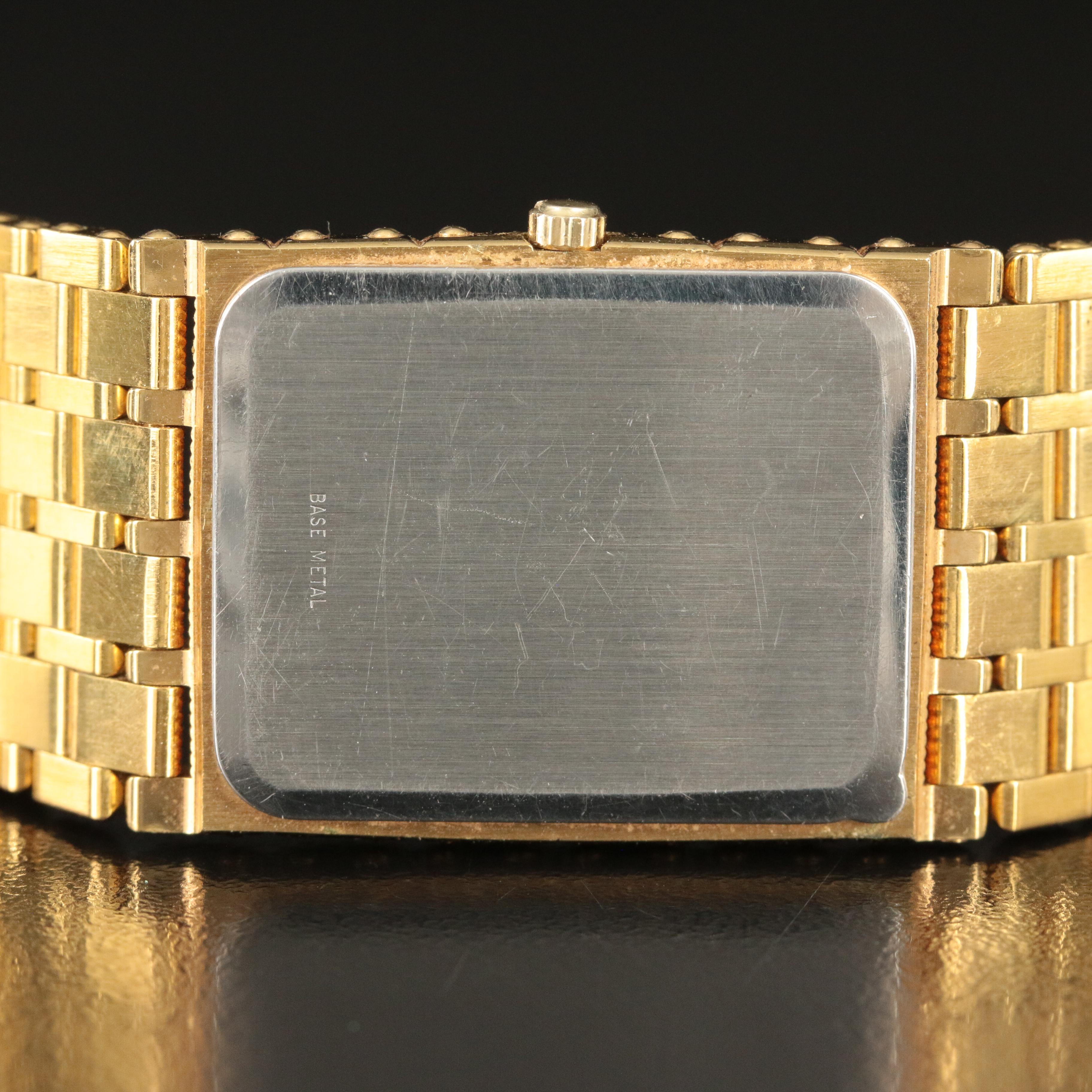 Longines Gold-Tone Watch with Integrated Bracelet